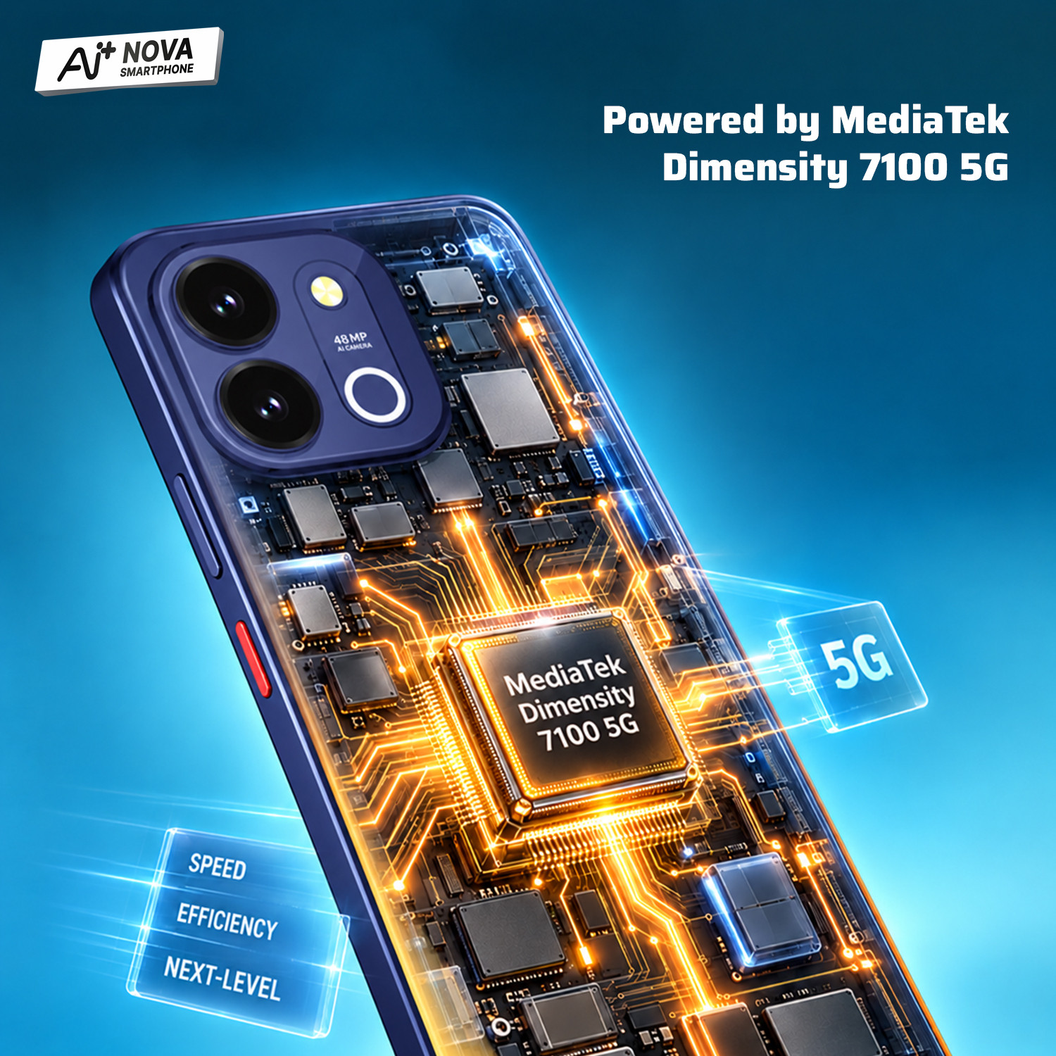 Image of Ai+ Nova 2 Power 5G (Golden Blue Fusion, 128 GB)