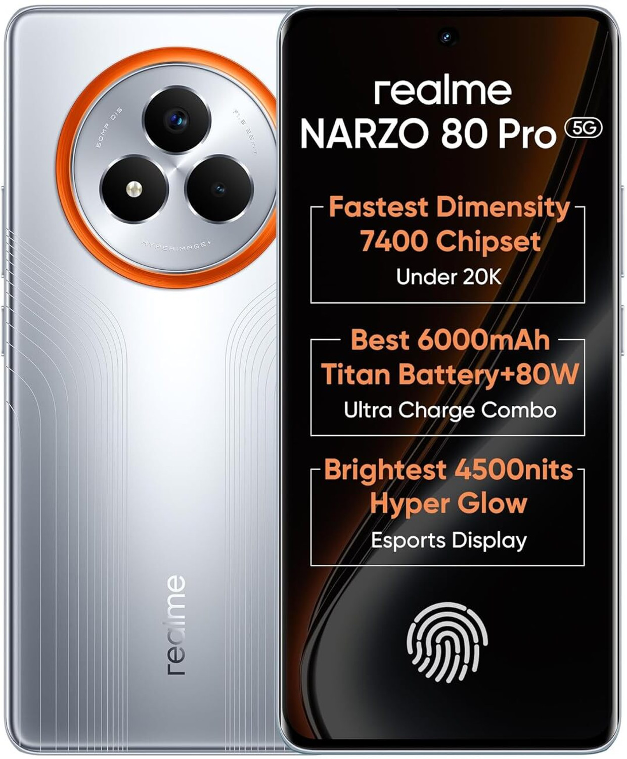 Image of realme Narzo 80 Pro 5G (Speed Silver, 256 GB)