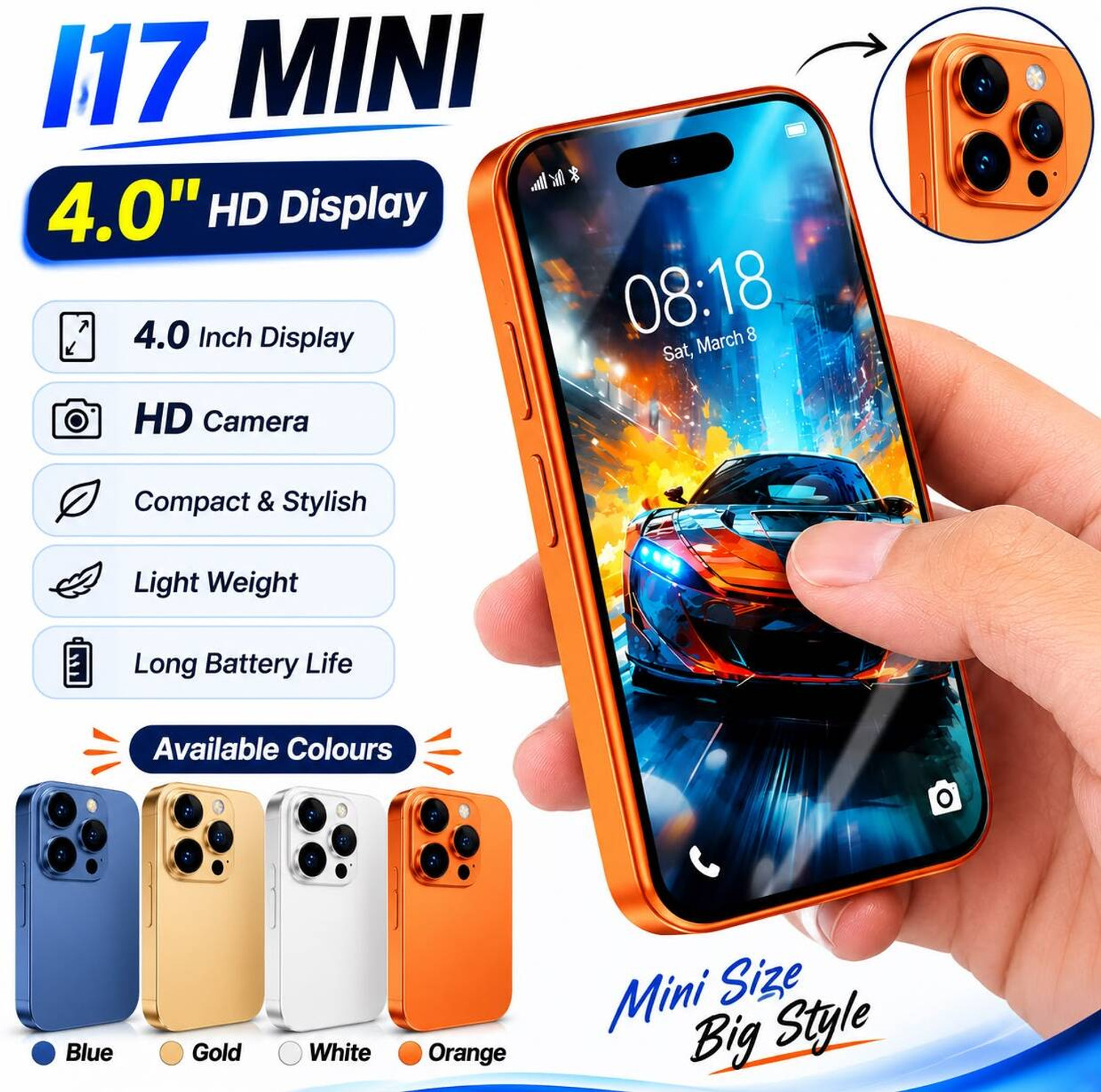 Image of Snexan New Rock Bold T170 Ultra HD 4K Screen | Premium Design SmartPhone (Gold, 16 GB)