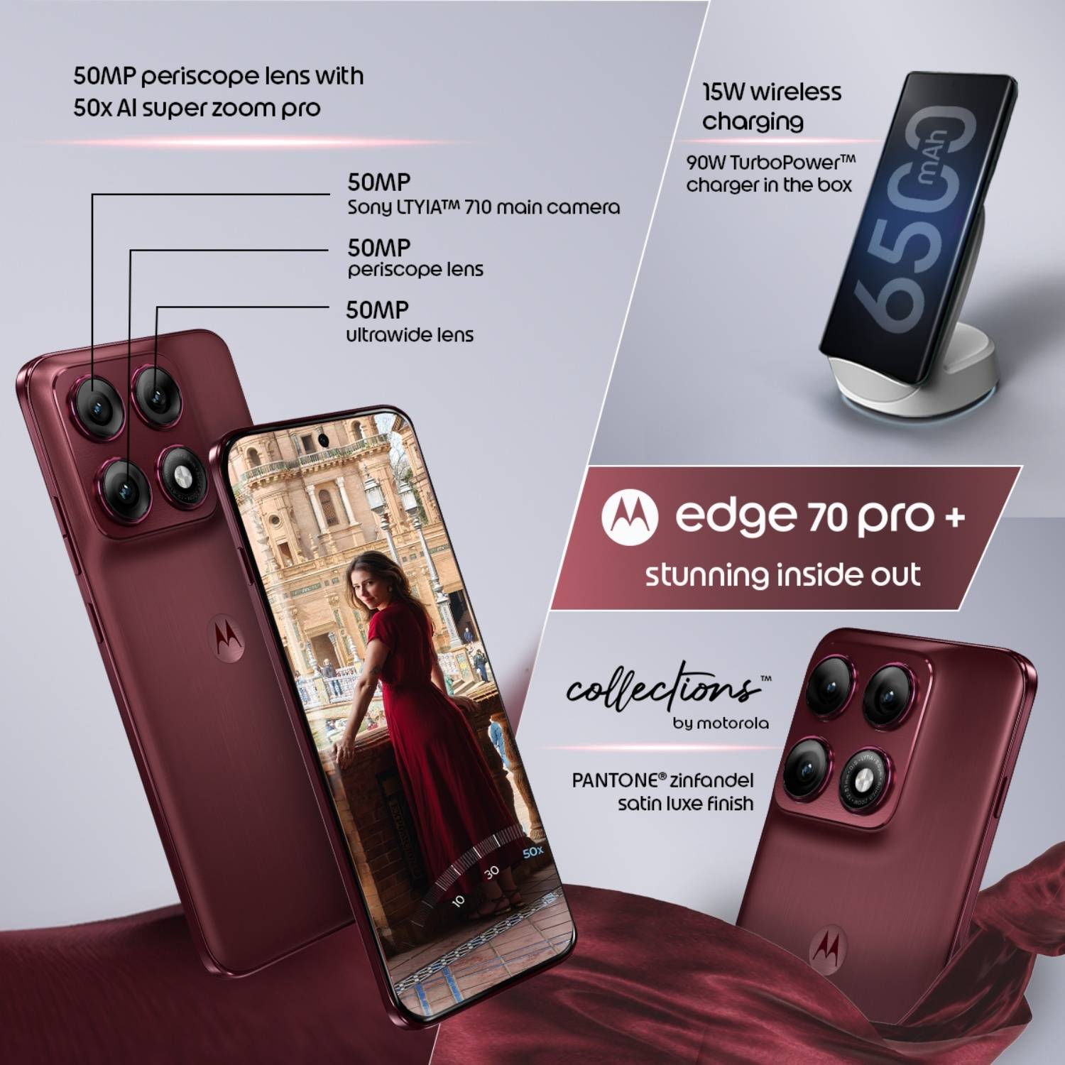 Motorola Edge 70 Pro+ 256GB Maroon - Image 3