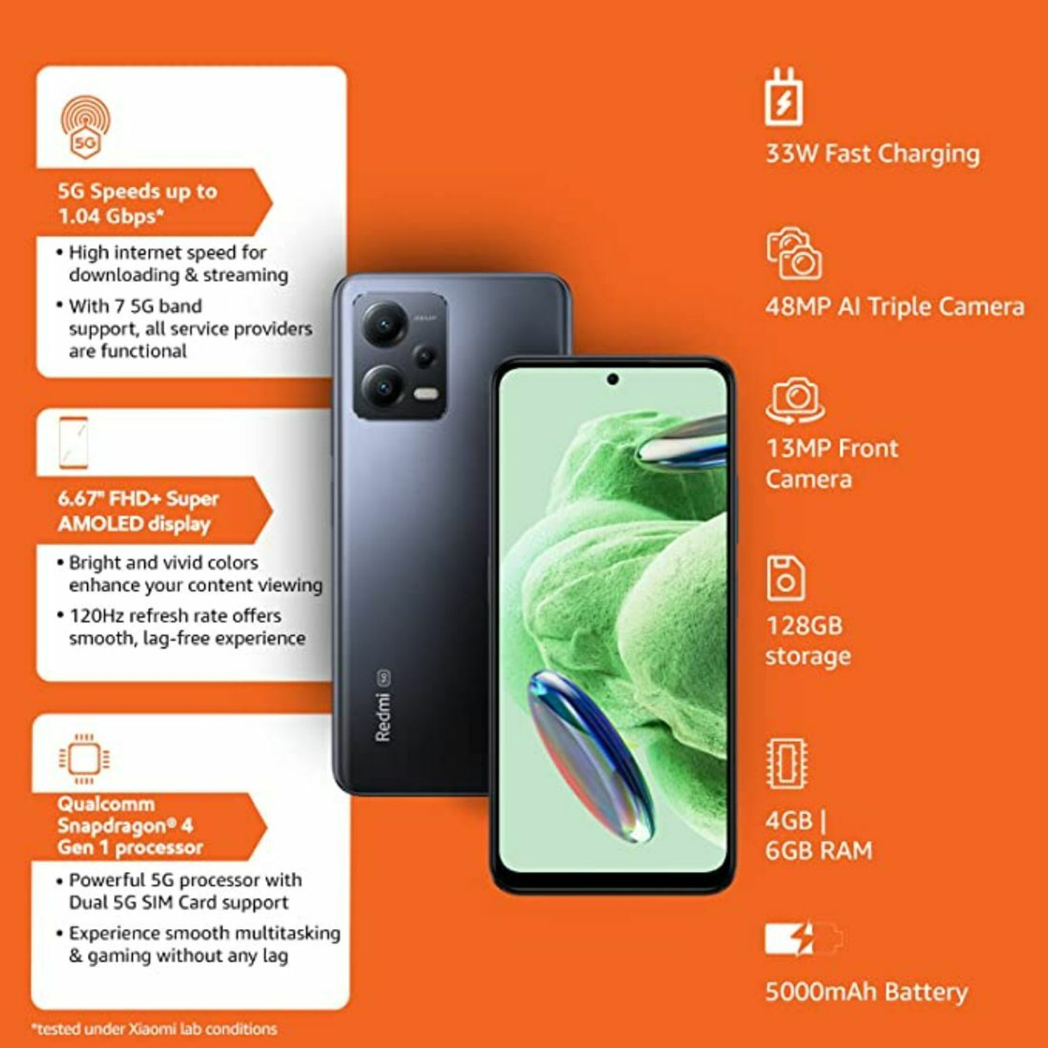 Image of REDMI Note 12 5G (Matte Black, 128 GB)