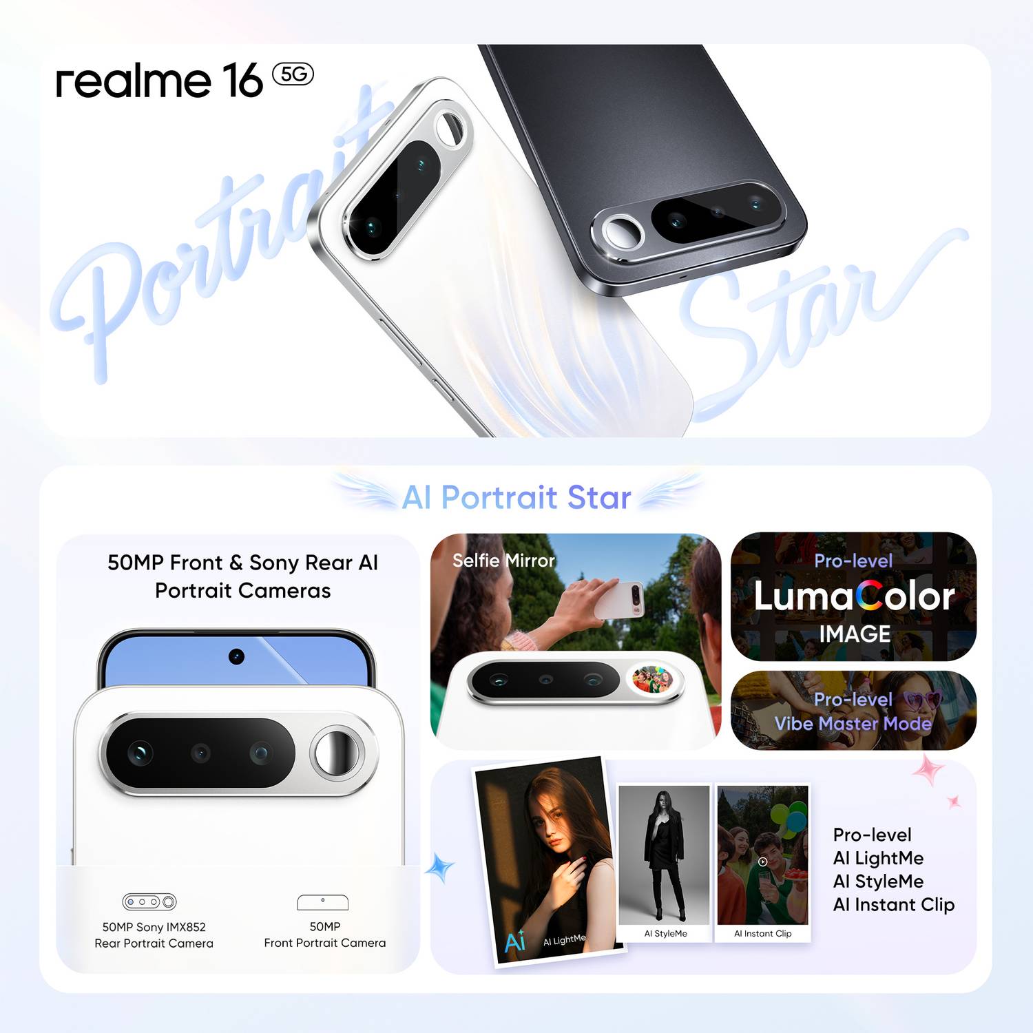 realme 16 5G 256GB Air White - Image 2