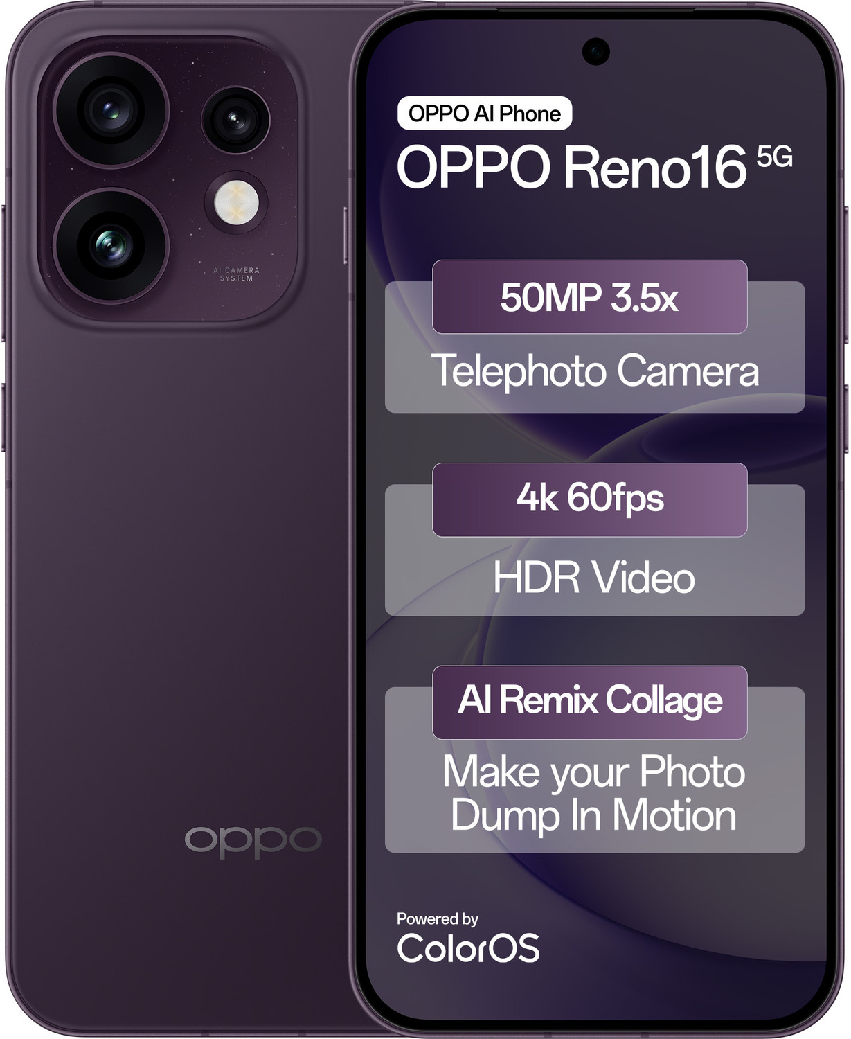 Image of OPPO Reno16 5G (Twilight Violet, 256 GB)
