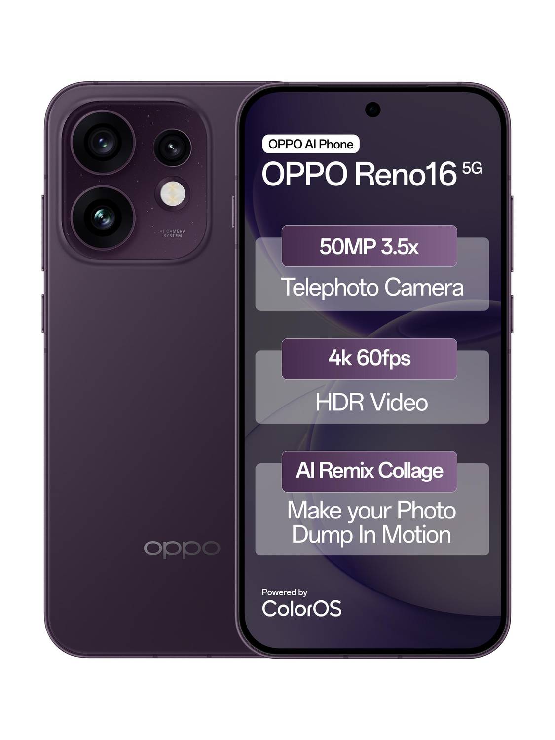 OPPO Reno16 5G (Twilight Violet, 256 GB)