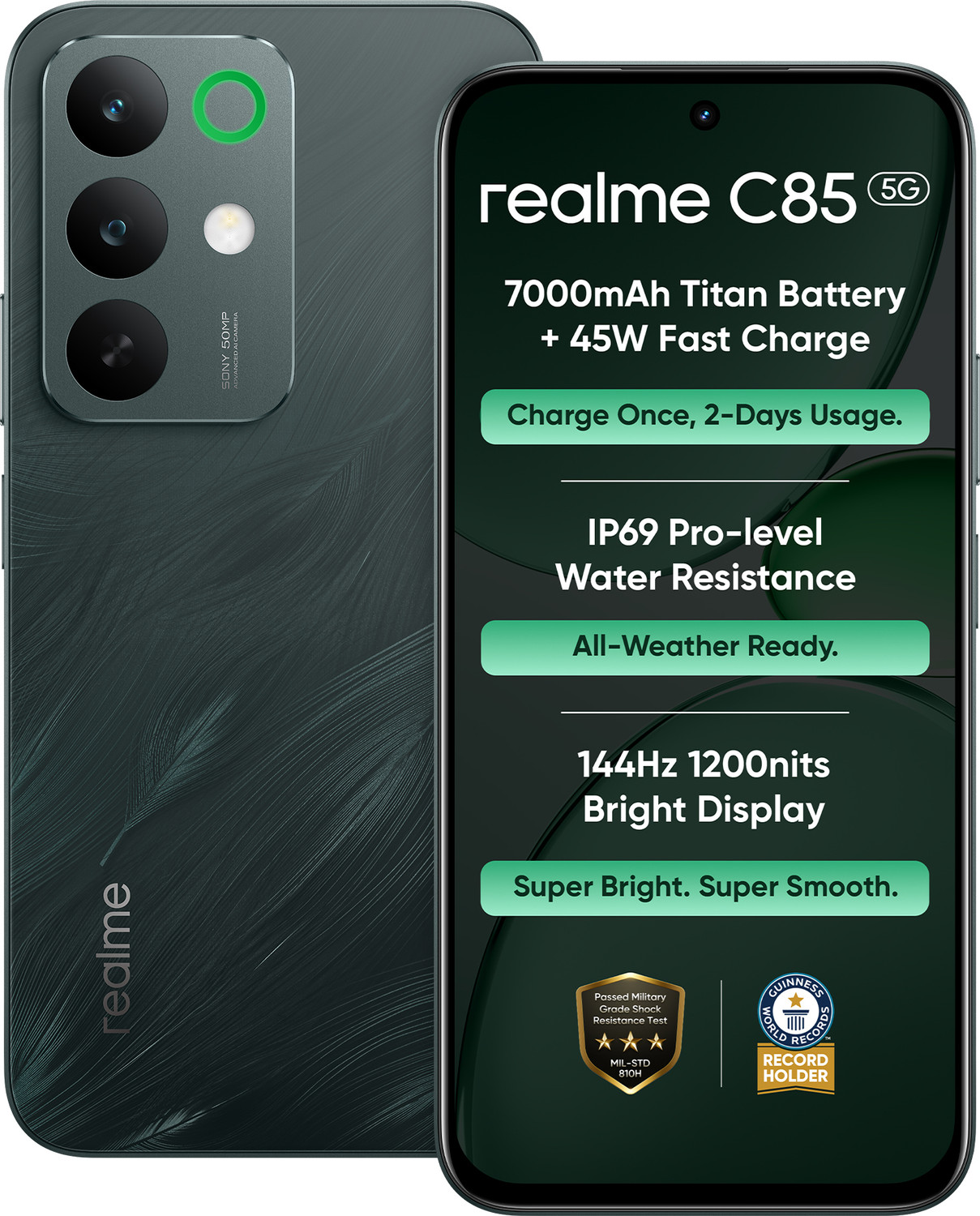 Image of realme C85 5G (Peacock Green, 128.0 GB)
