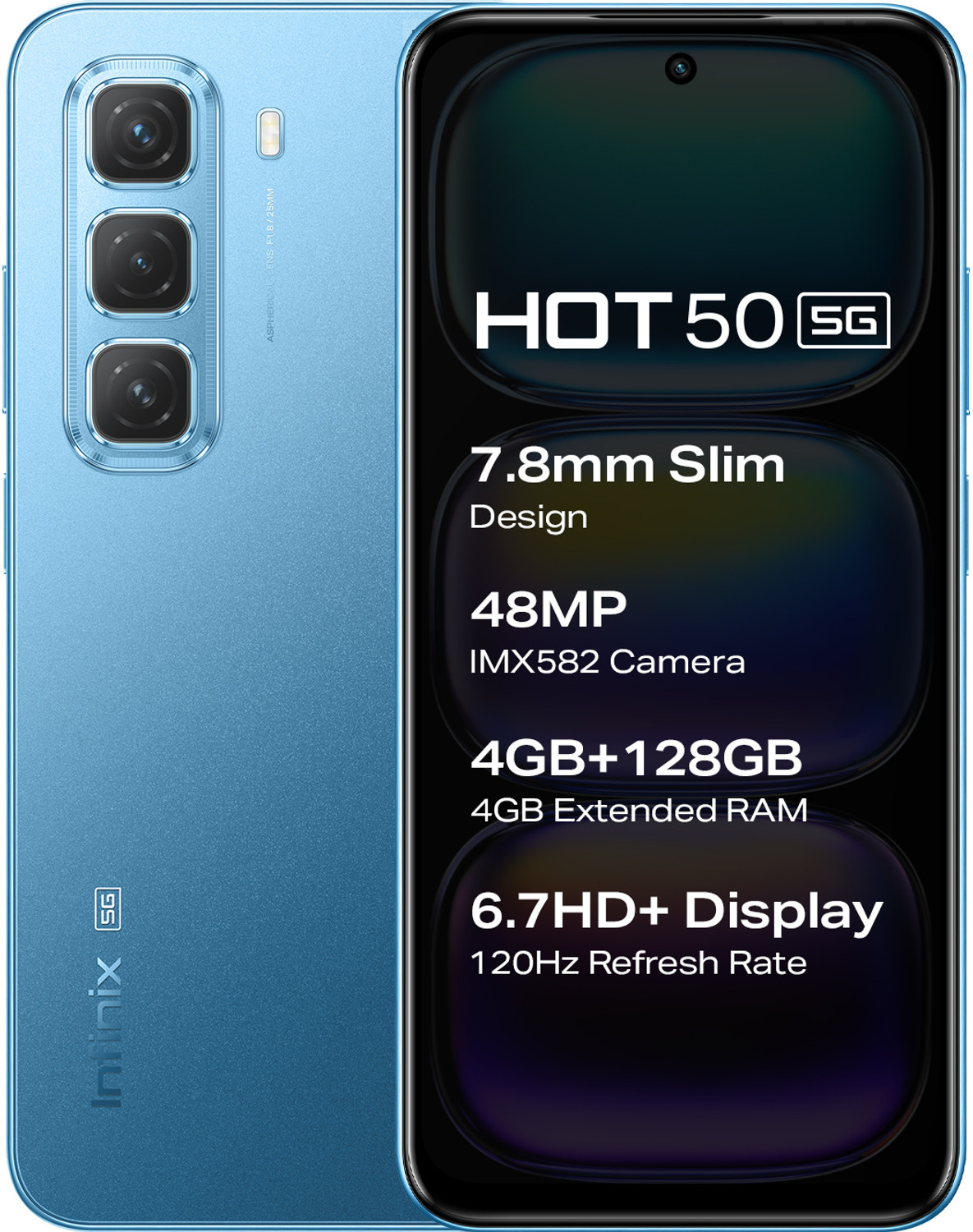 Image of Infinix Hot 50 5G (Vibrant Blue, 128 GB)
