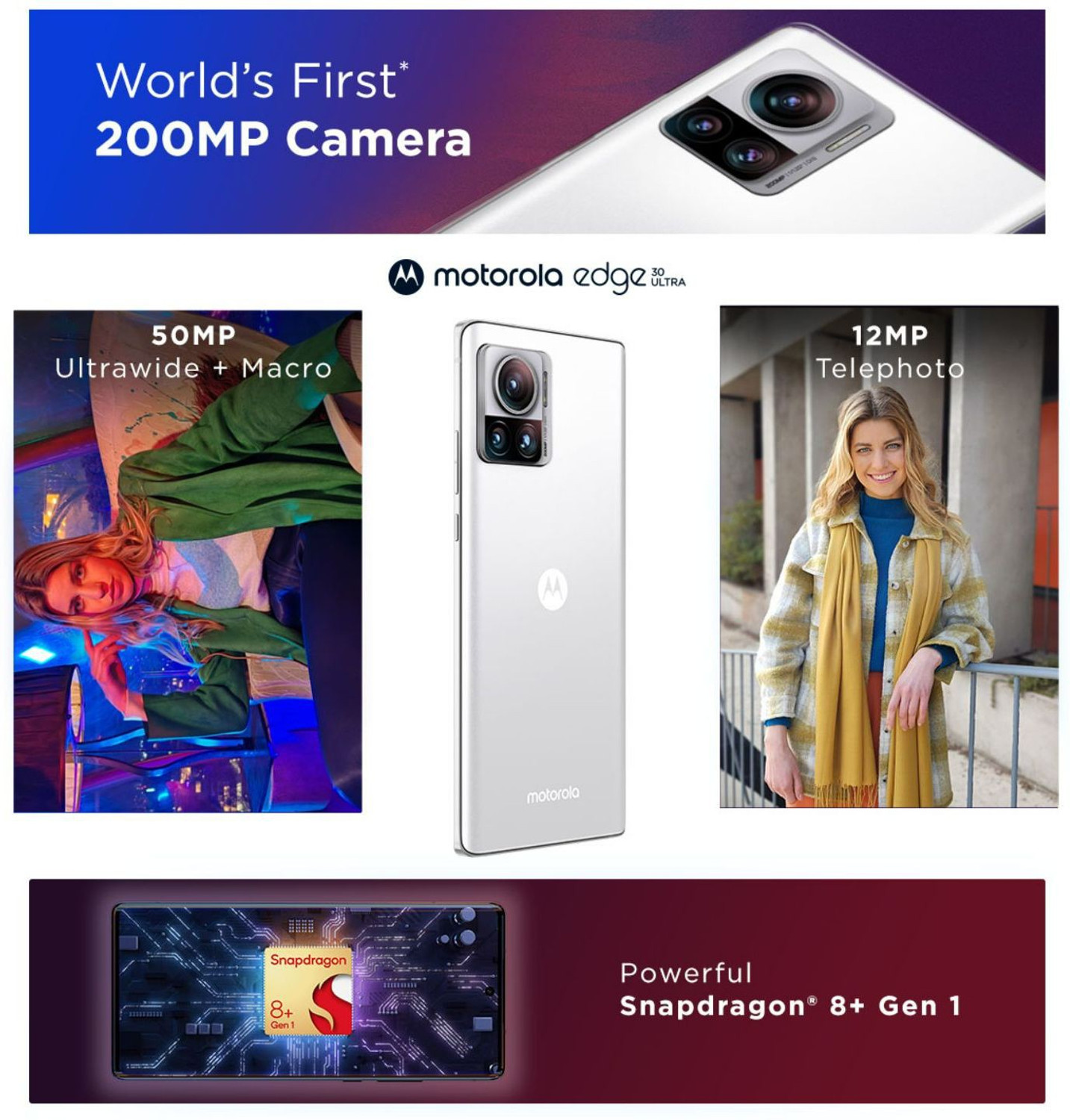 Image of Motorola Edge 30 Ultra (Starlight White, 128 GB)