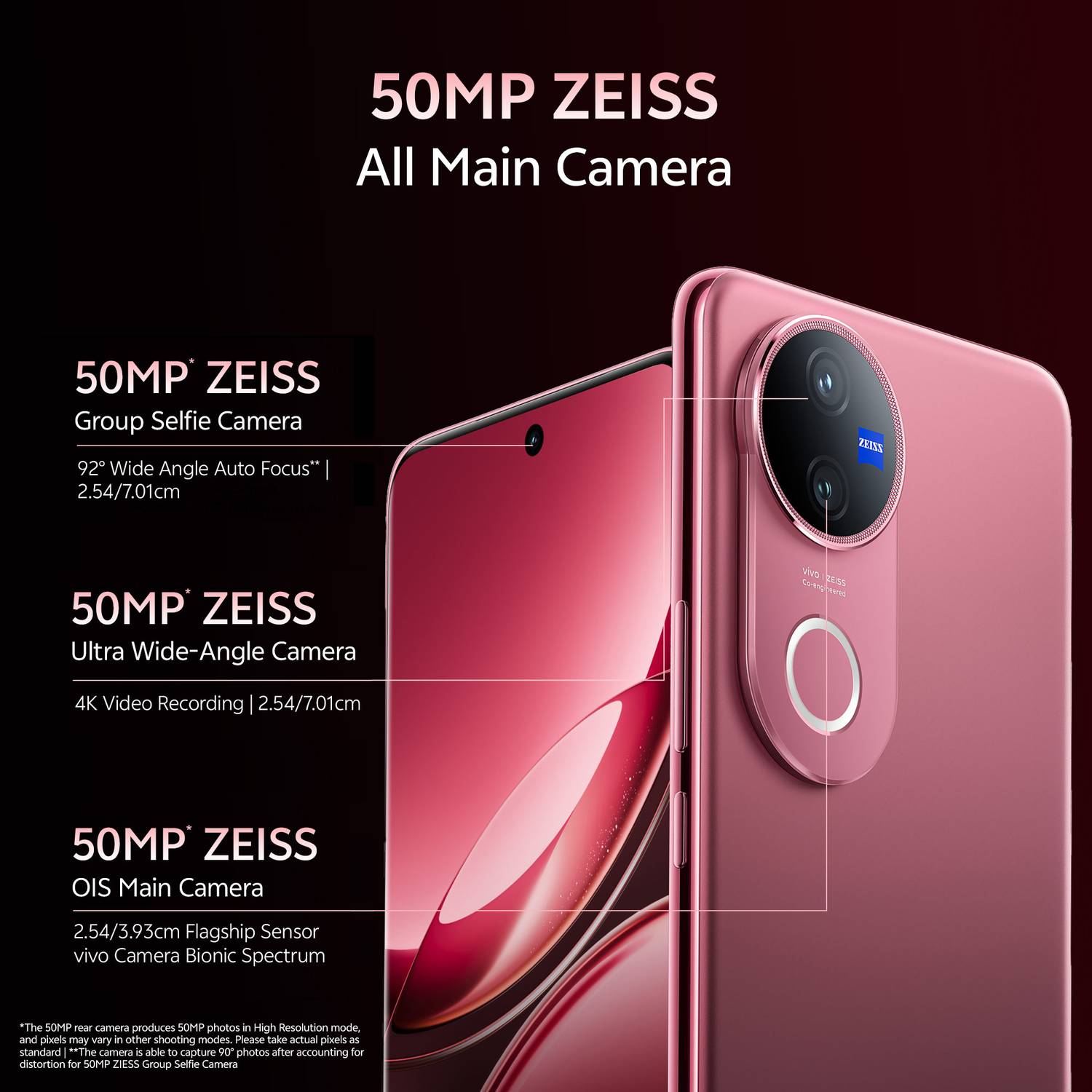 vivo V50 5G (128 GB, Rose Red) - Image 4