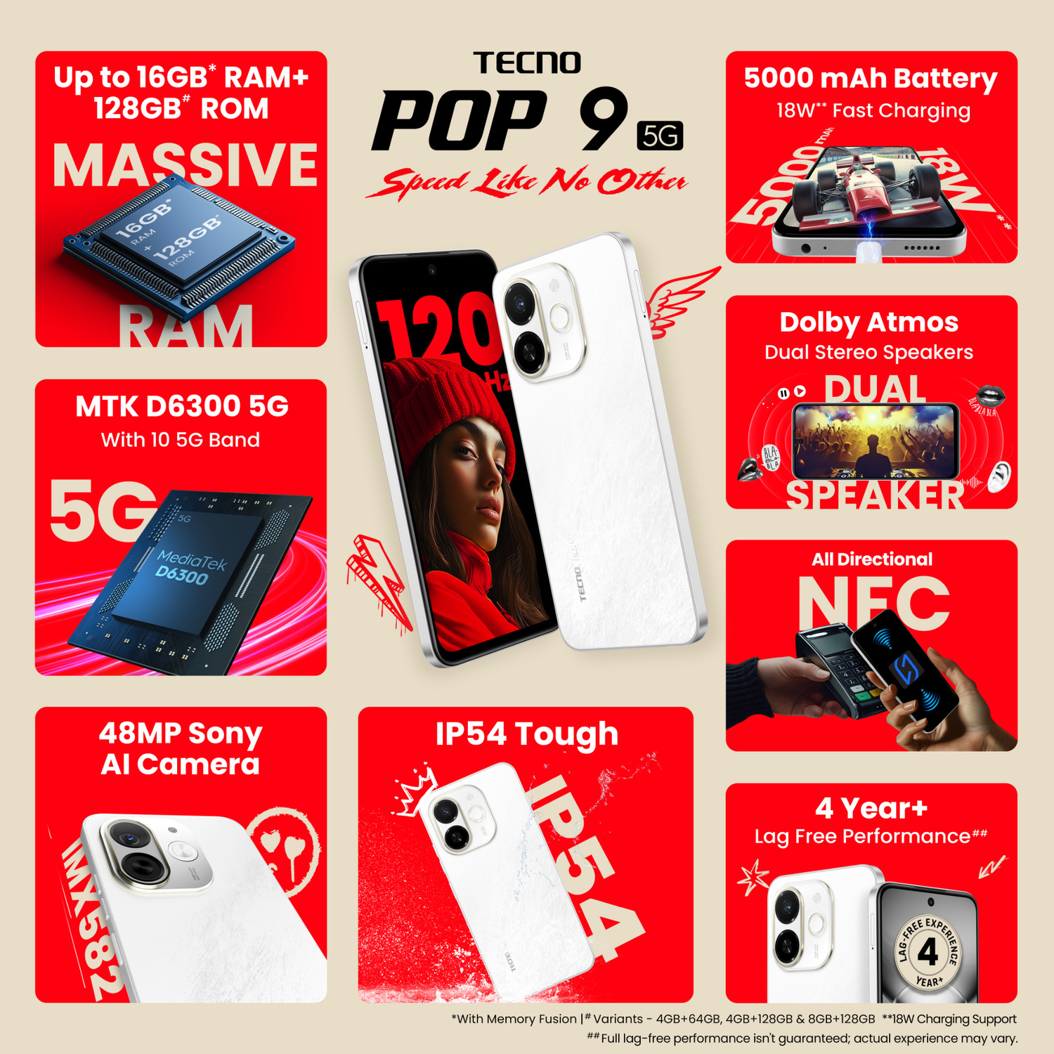 Image of Tecno Pop 9 5G (Aurora Cloud, 128 GB)