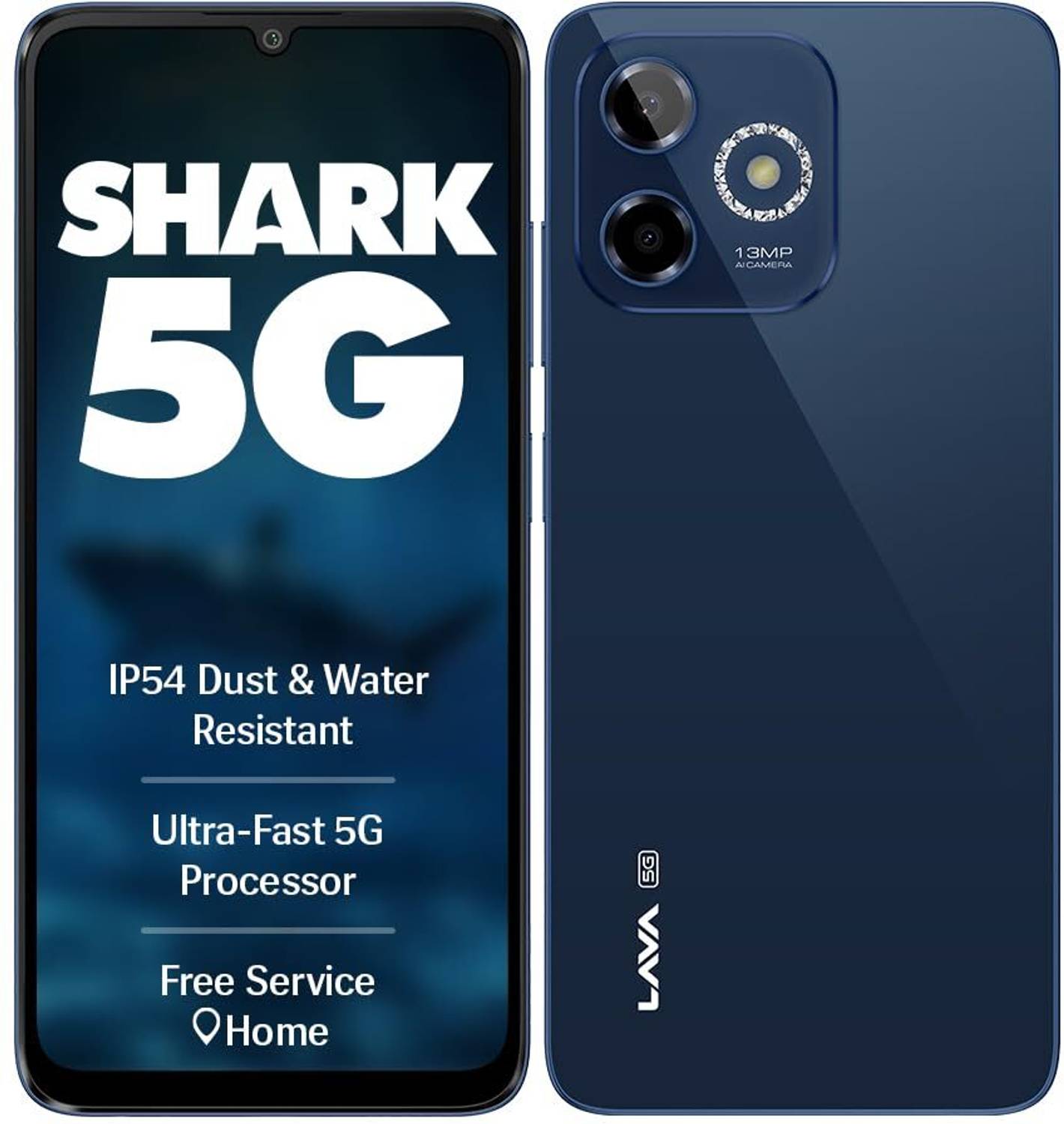 LAVA Shark 5G (stellar blue/ steller blue, 64 GB) (4 GB RAM)