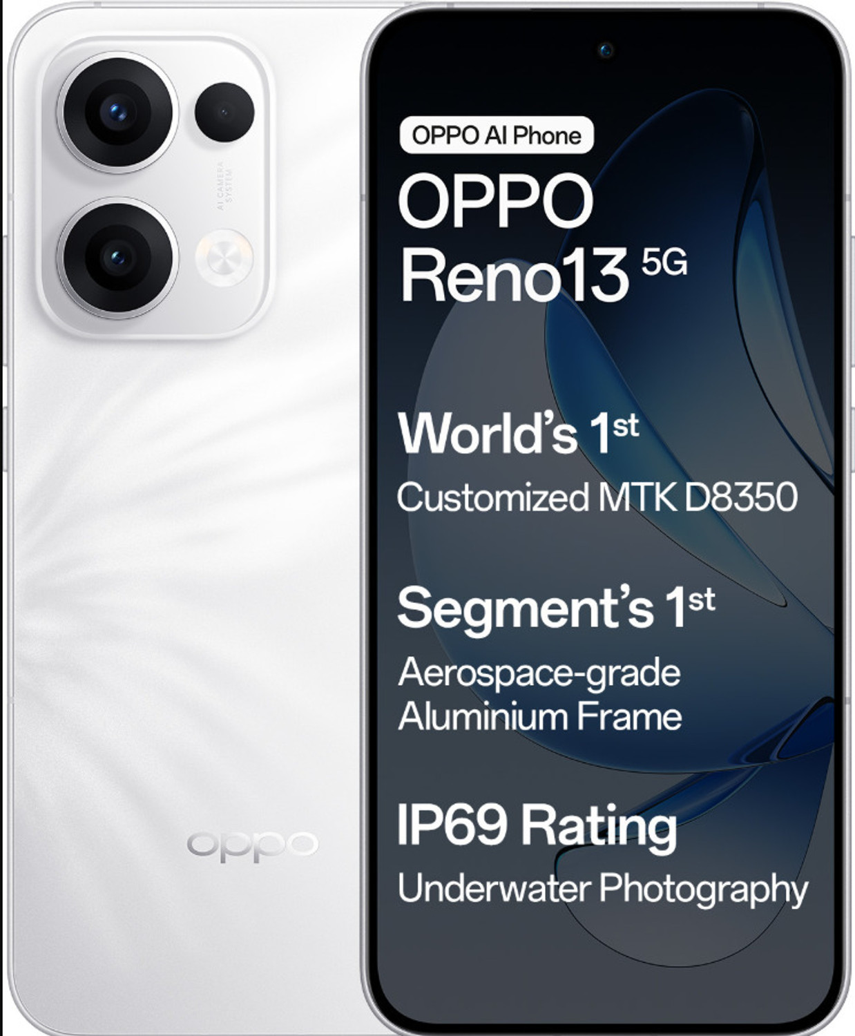 Image of OPPO RENO 13 5G (White / Ivory White, 128 GB)