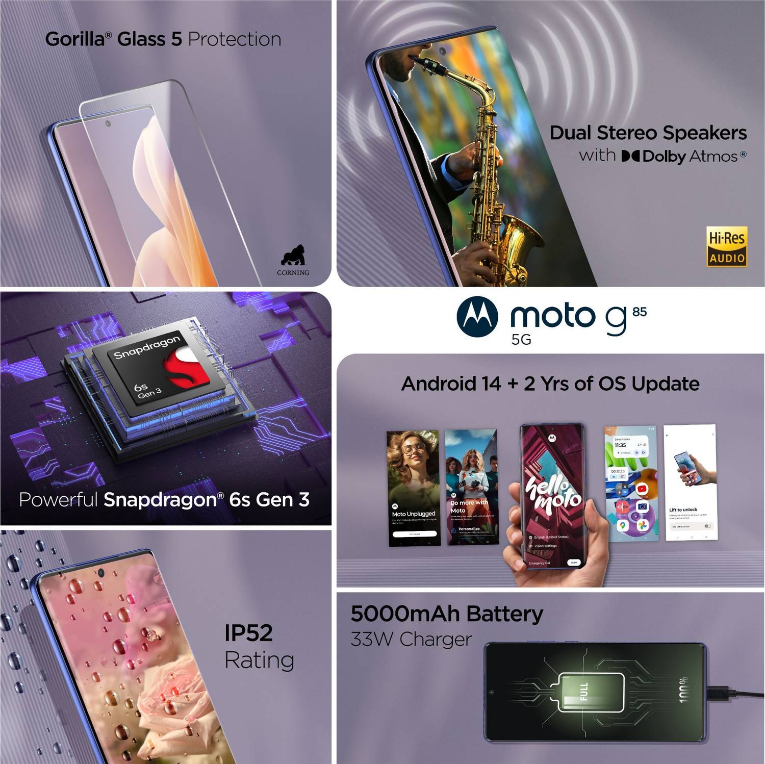 Motorola G85 5G 128GB Cobalt Blue - Image 5