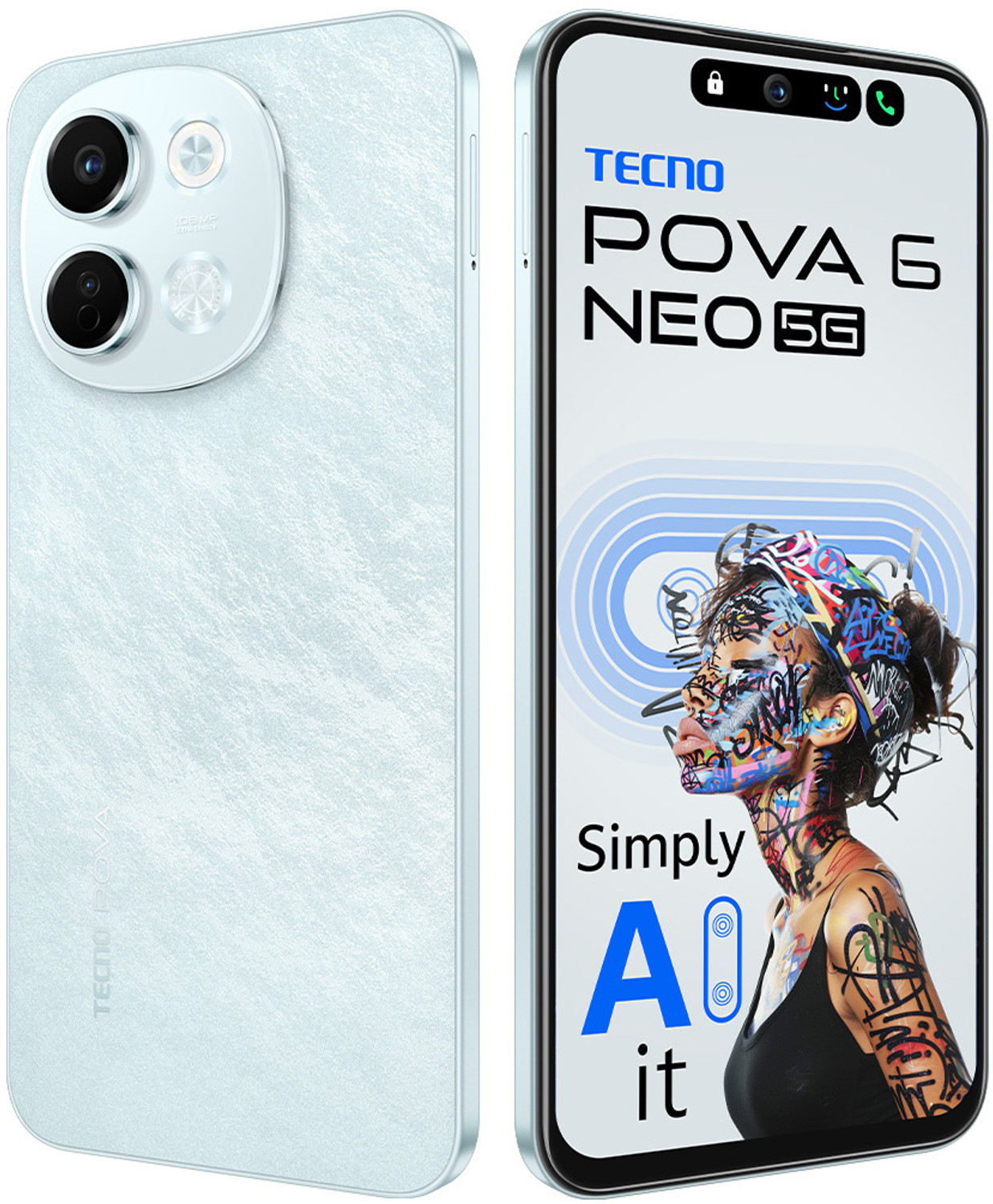 Image of Tecno Pova 6 Neo 5G (Azure Sky, 128 GB)