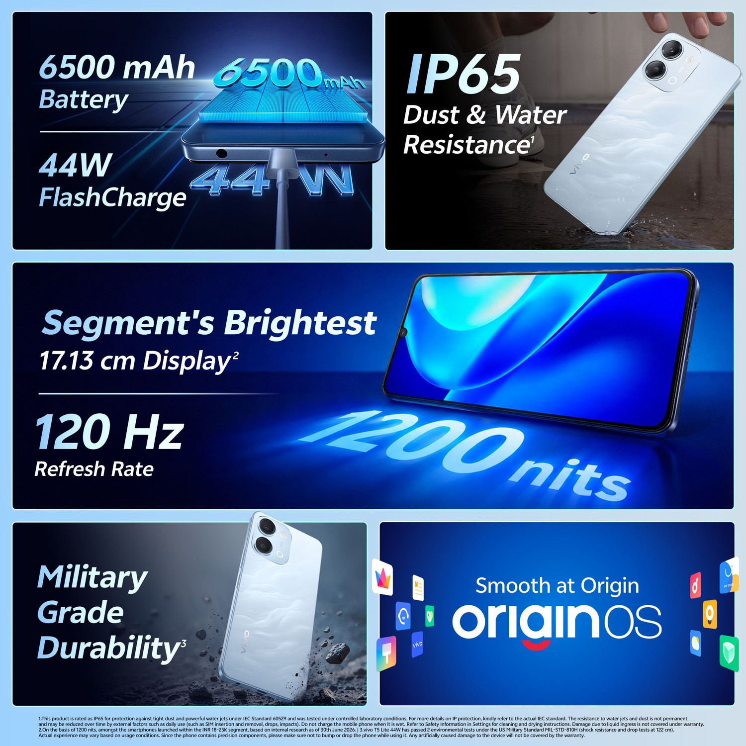 Image of vivo T5 Lite 44W 5G (Wave Blue, 64 GB)