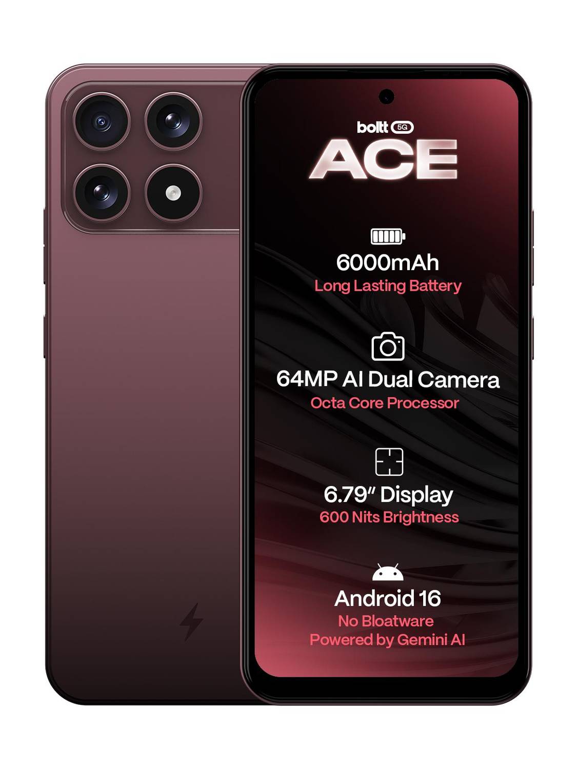 BOLTT ACE 5G 128GB Burgundy Bliss - Image 1