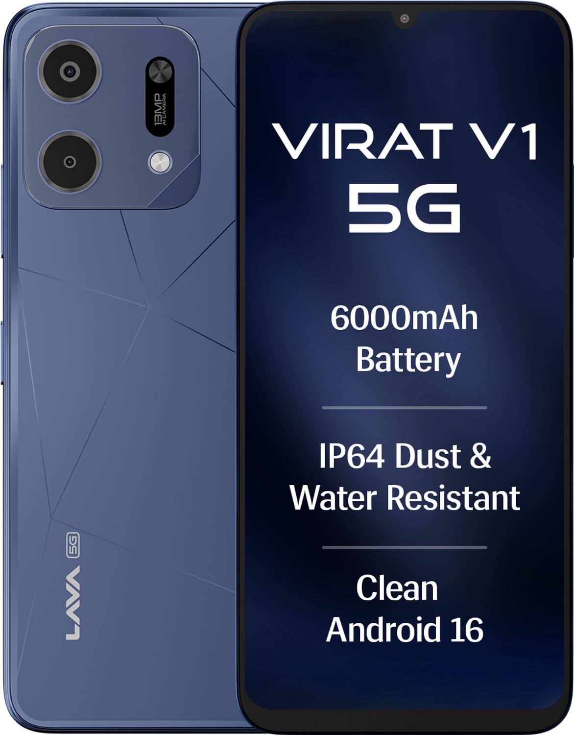 LAVA Virat V1 5G (Arya Blue, 4GB/64GB) @ ₹11999