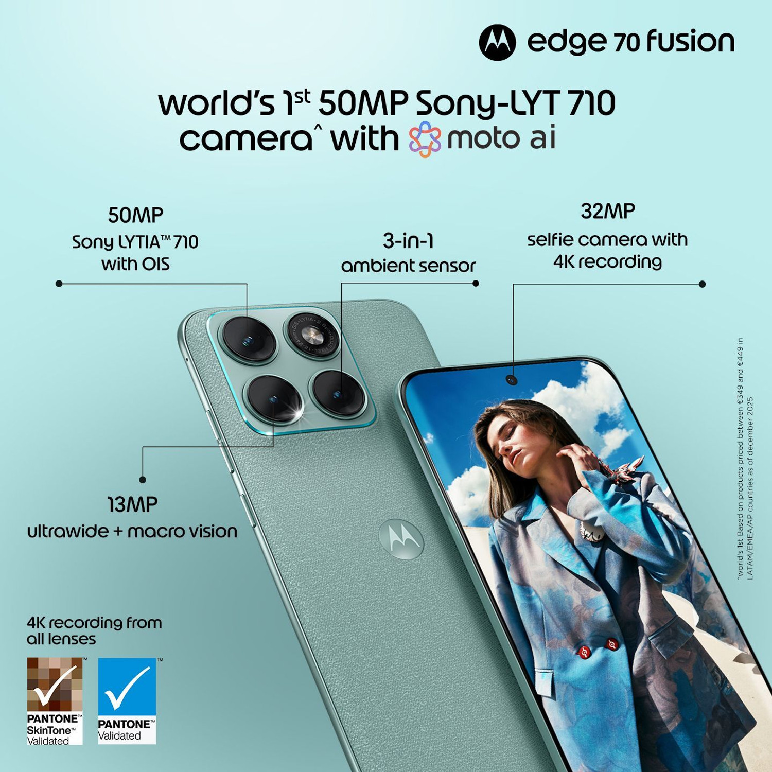 Image of MOTOROLA Edge 70 Fusion Snapdragon (Pantone BLUE SURF, 256 GB)