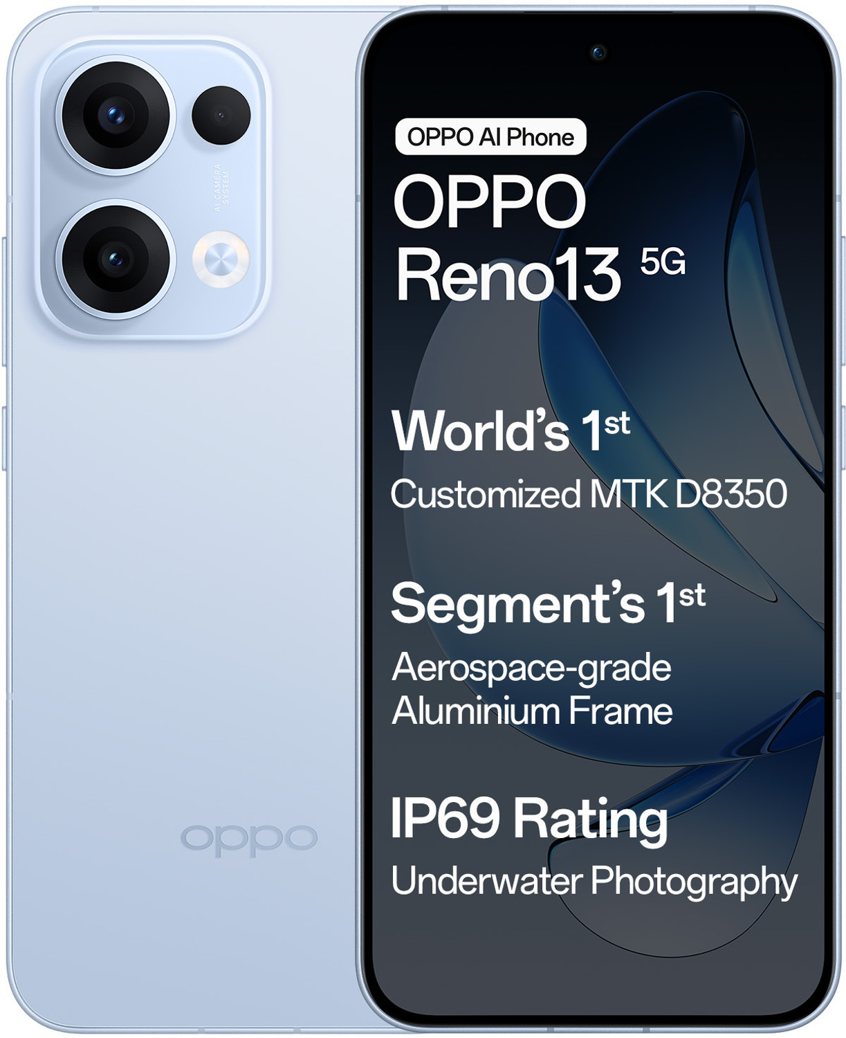 Image of OPPO Reno13 5G (Sky Blue, 512 GB)