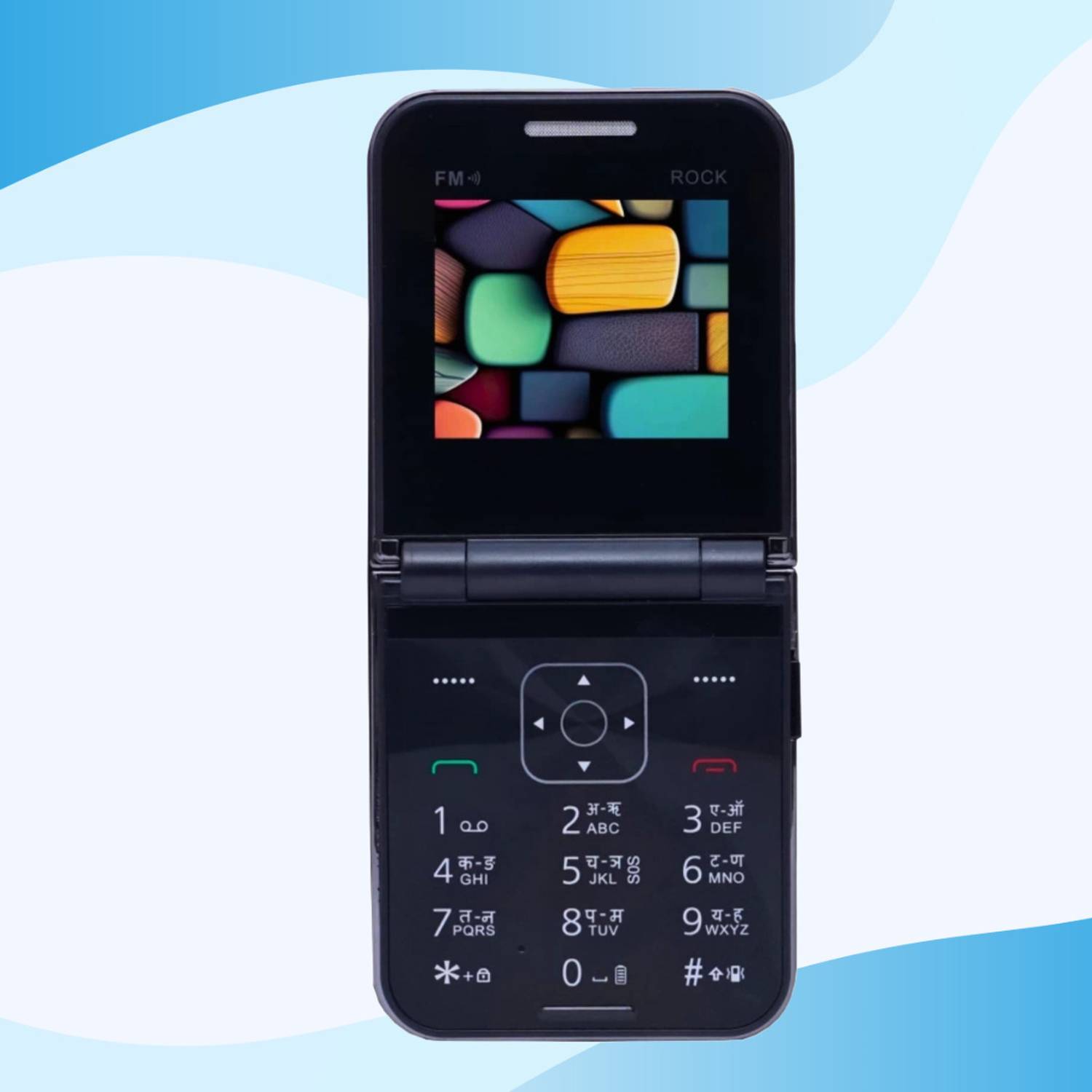Snectian Rock Z Flip Dual Sim Keypad Mobile with 2.4" Display C