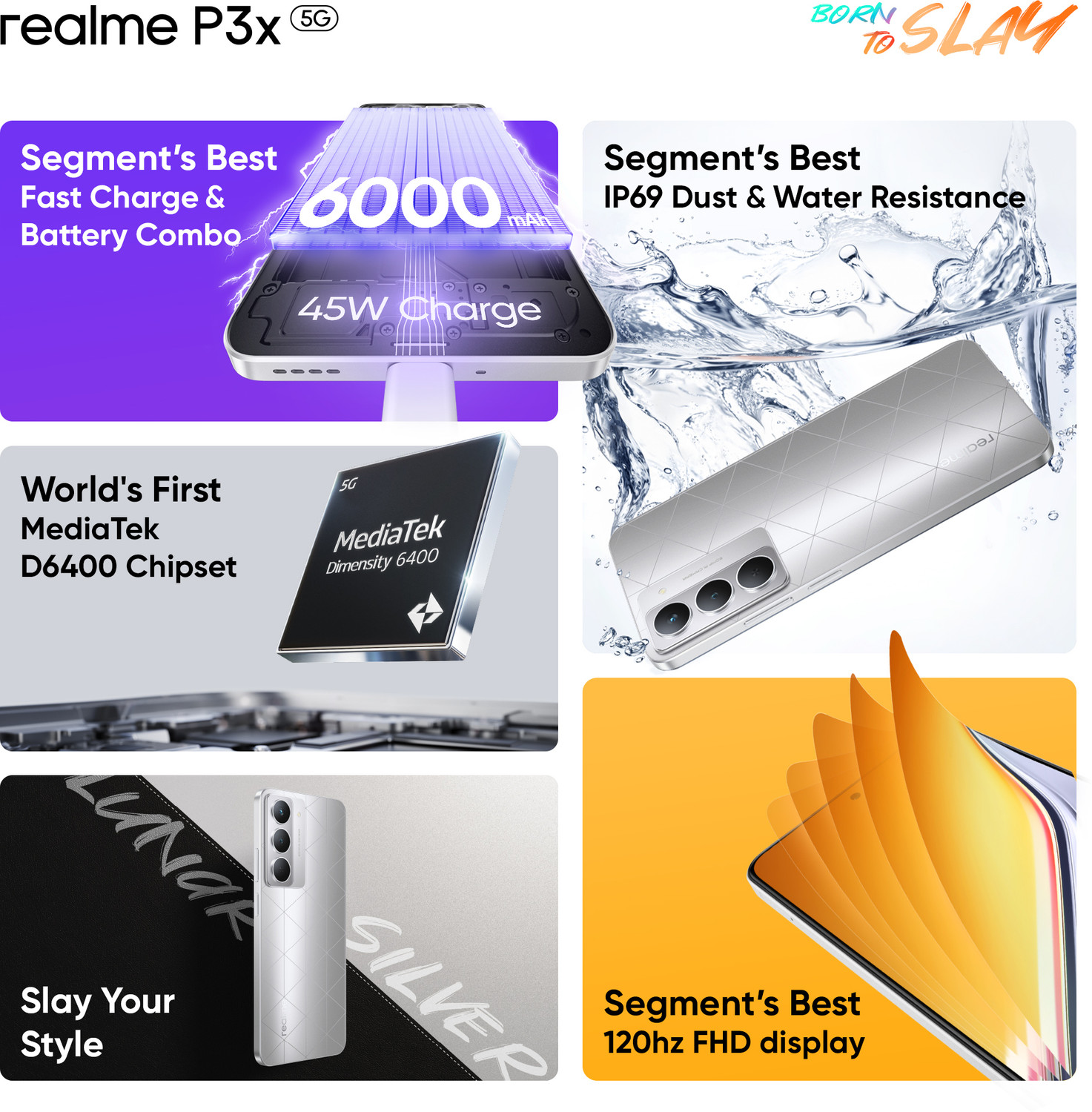 Image of realme P3x 5G (Lunar Silver, 128 GB)