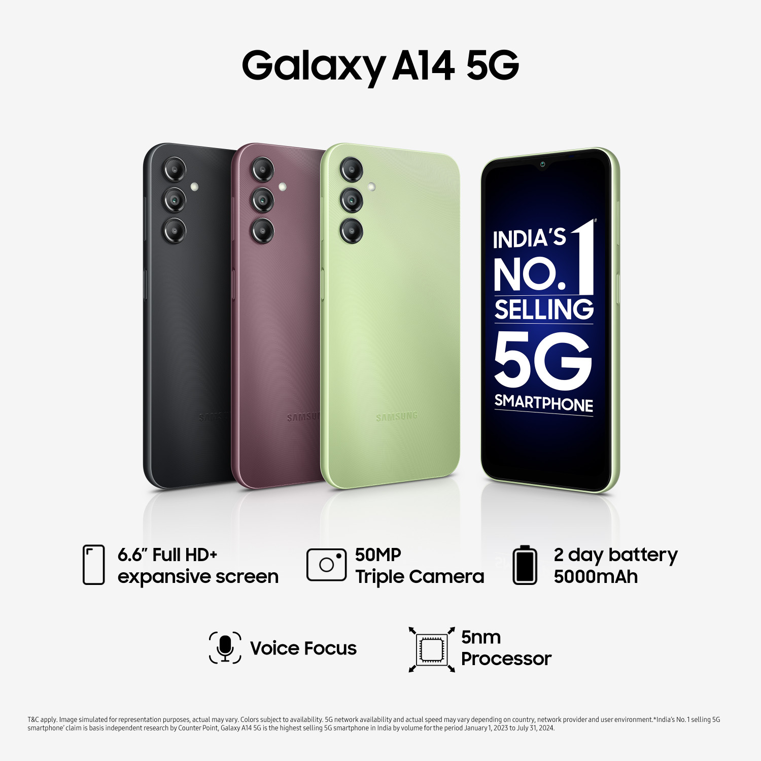 Image of Samsung Galaxy A14 5G (Dark Red, 128 GB)