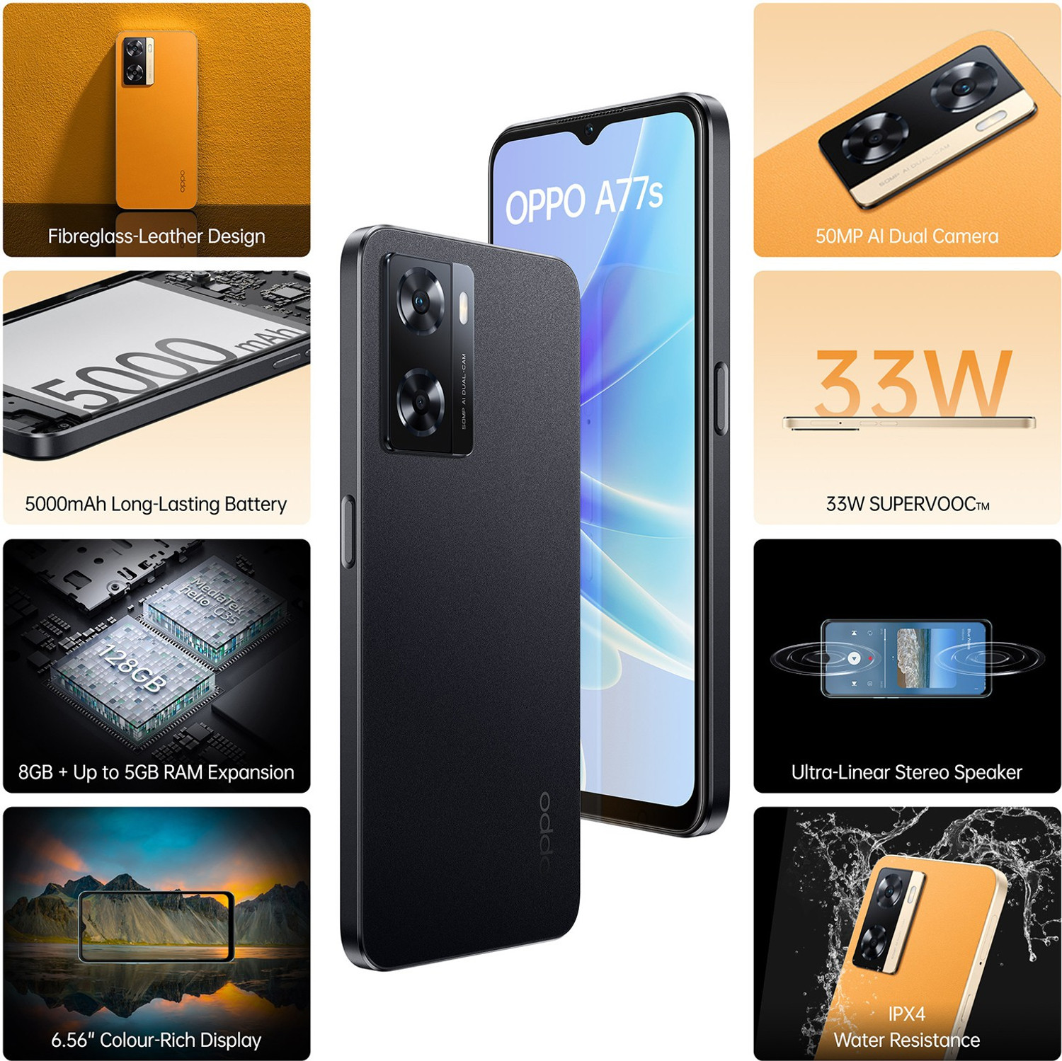 Image of OPPO A77s (Starry Black, 128 GB)