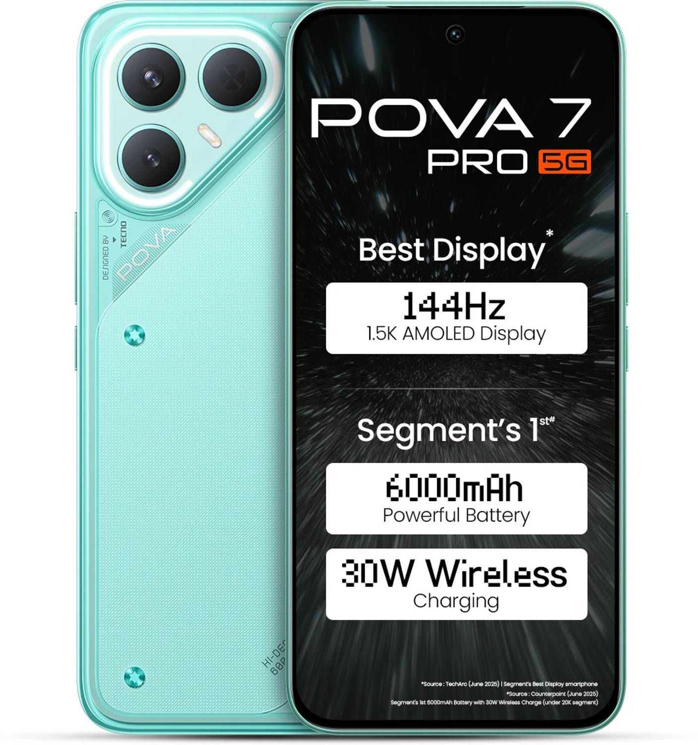 Tecno Pova 7 Pro 5G (Neon Cyan, 256 GB) (8 GB RAM)