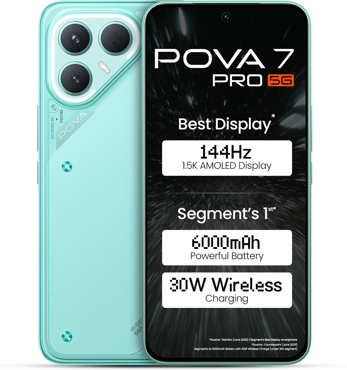 Image of Tecno Pova 7 Pro 5G (Neon Cyan, 128 GB)
