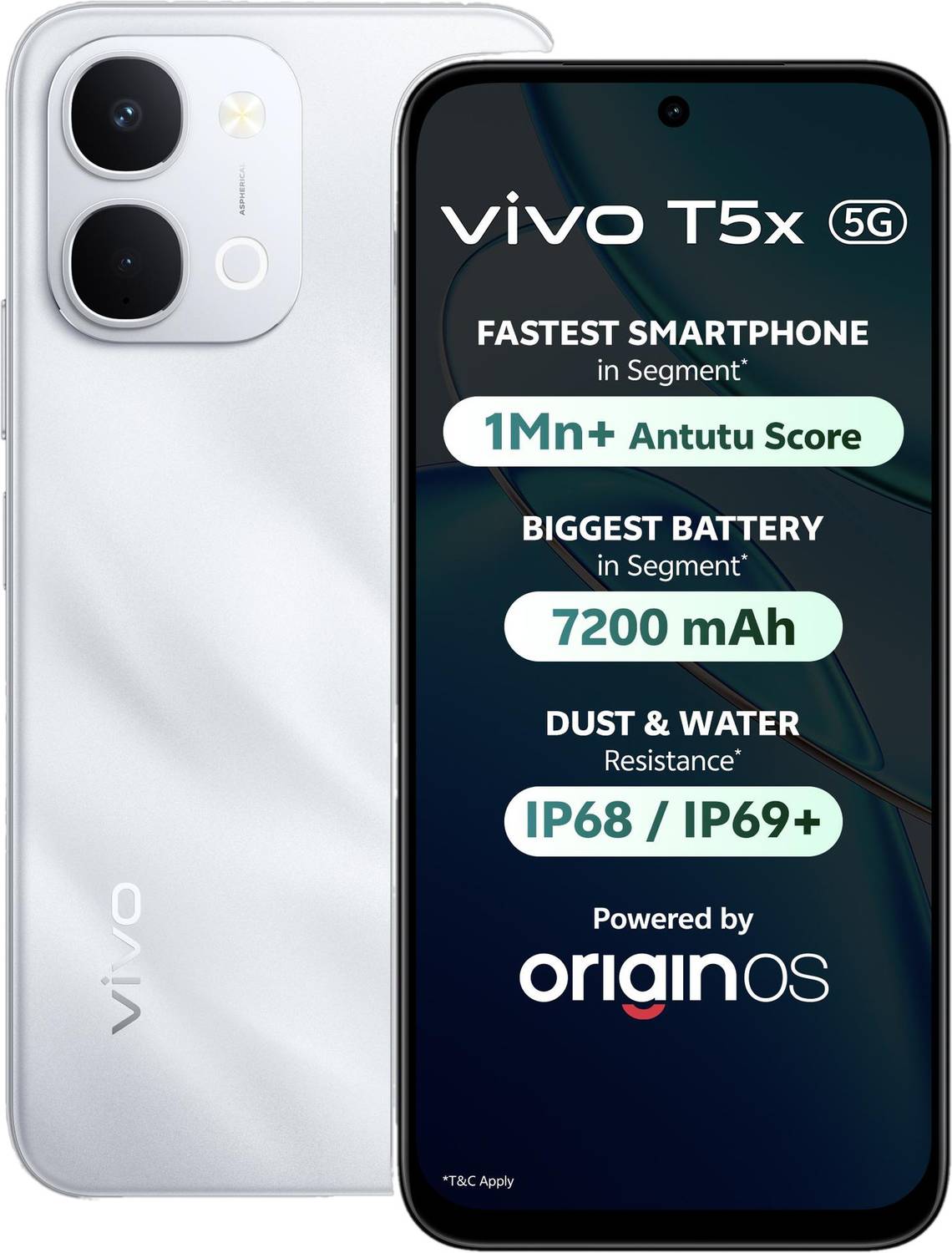 vivo T5x 5G 128GB Satin Silver - Image 1