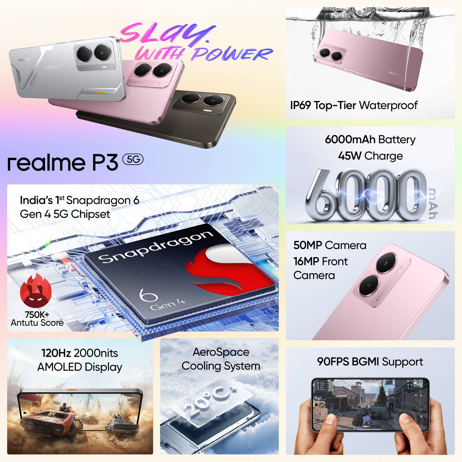 realme P3 5G 128GB Nebula Pink - Image 2