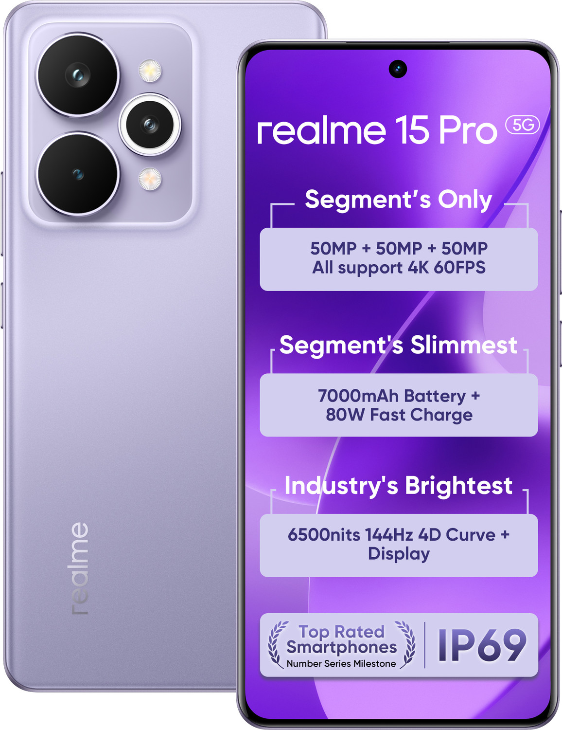 Image of realme 15 Pro 5G (Silk Purple, 256 GB)