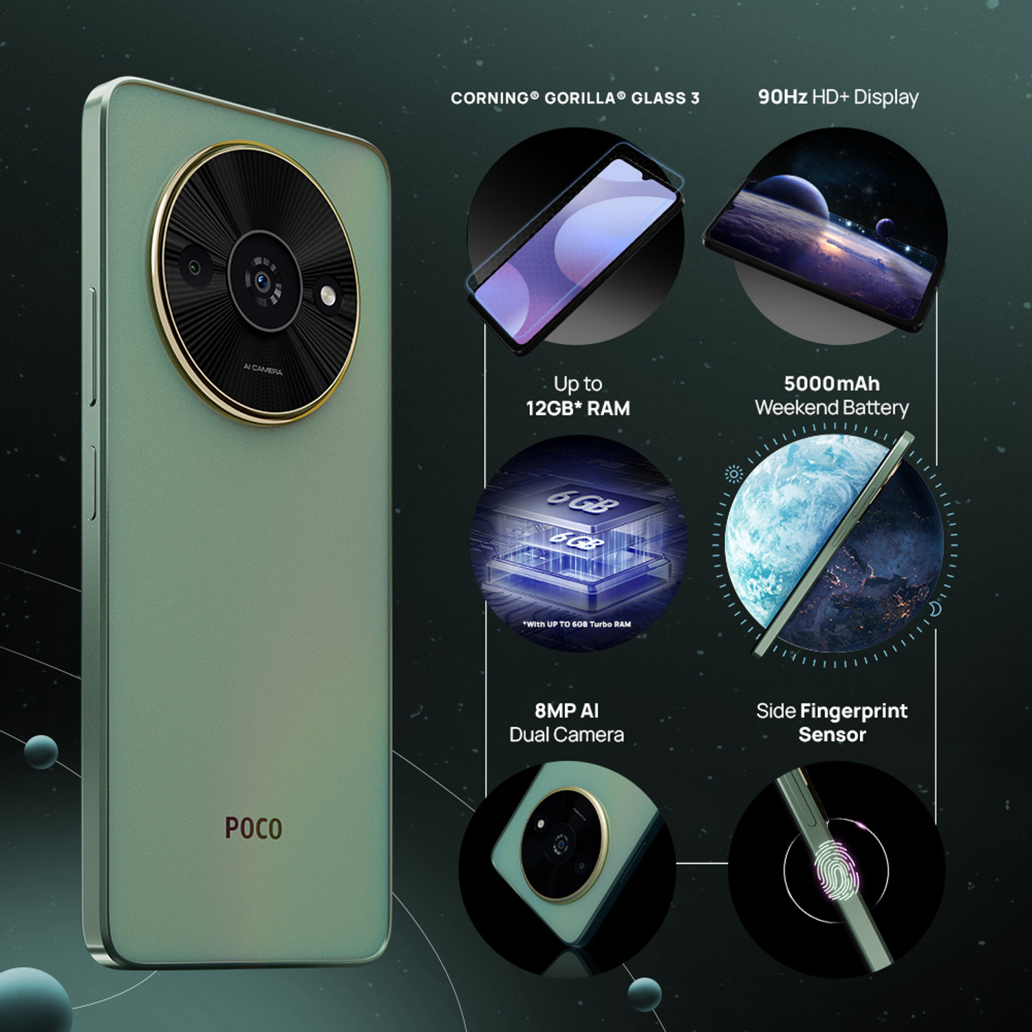 Image of POCO C61 (Mystical Green, 64 GB)