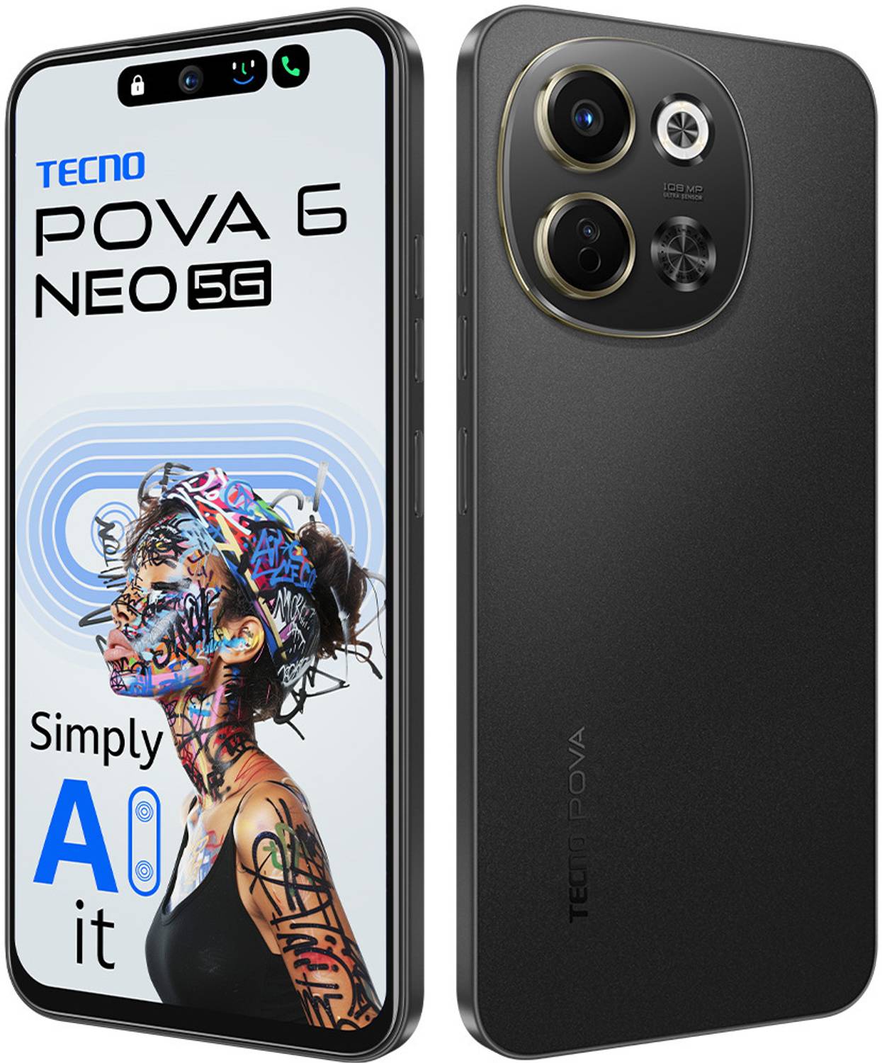 Tecno Pova 6 Neo 5G 128GB Midnight Shadow - Image 3