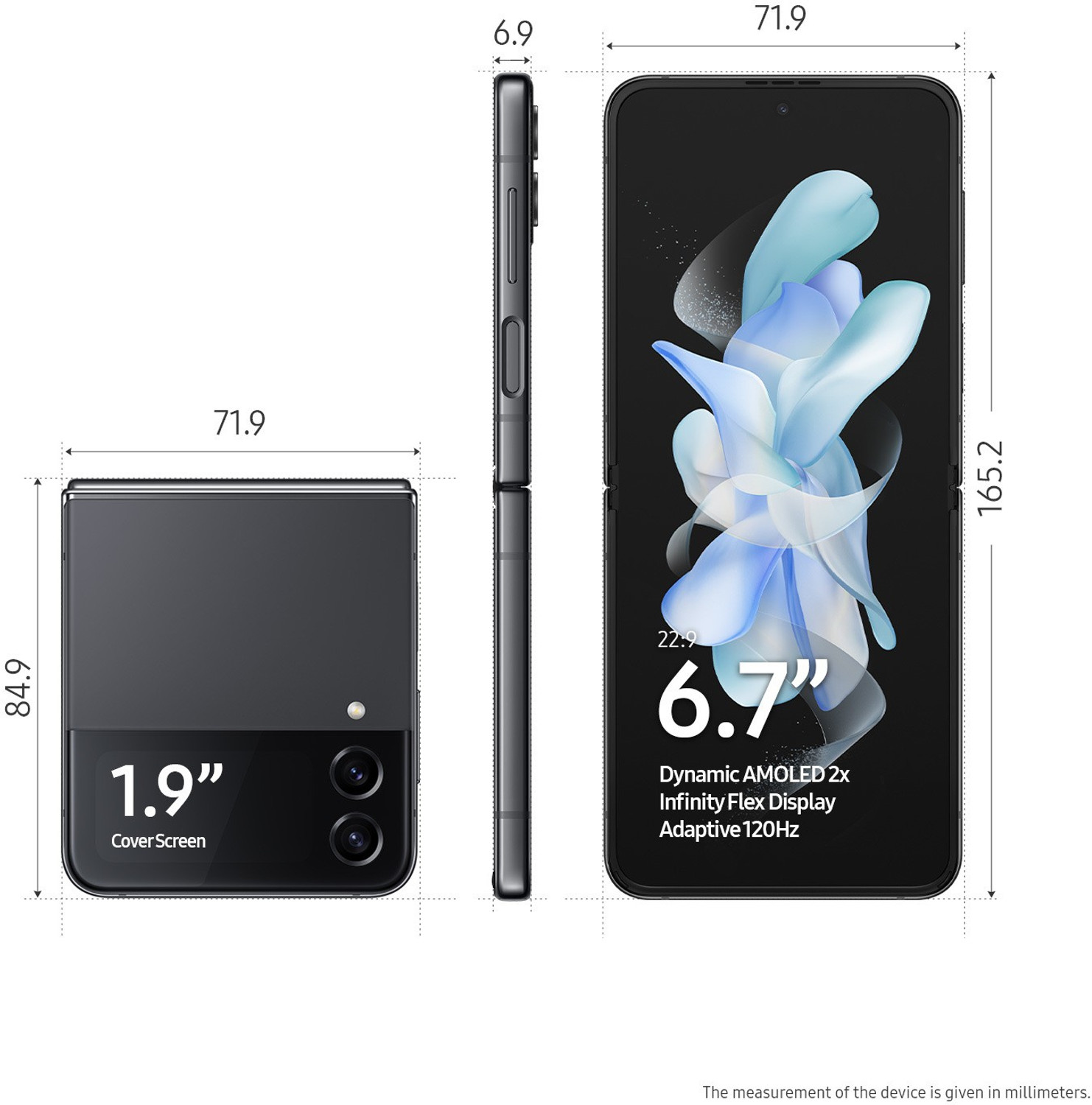 Image of Samsung Galaxy Z Flip4 5G (Graphite, 256 GB)