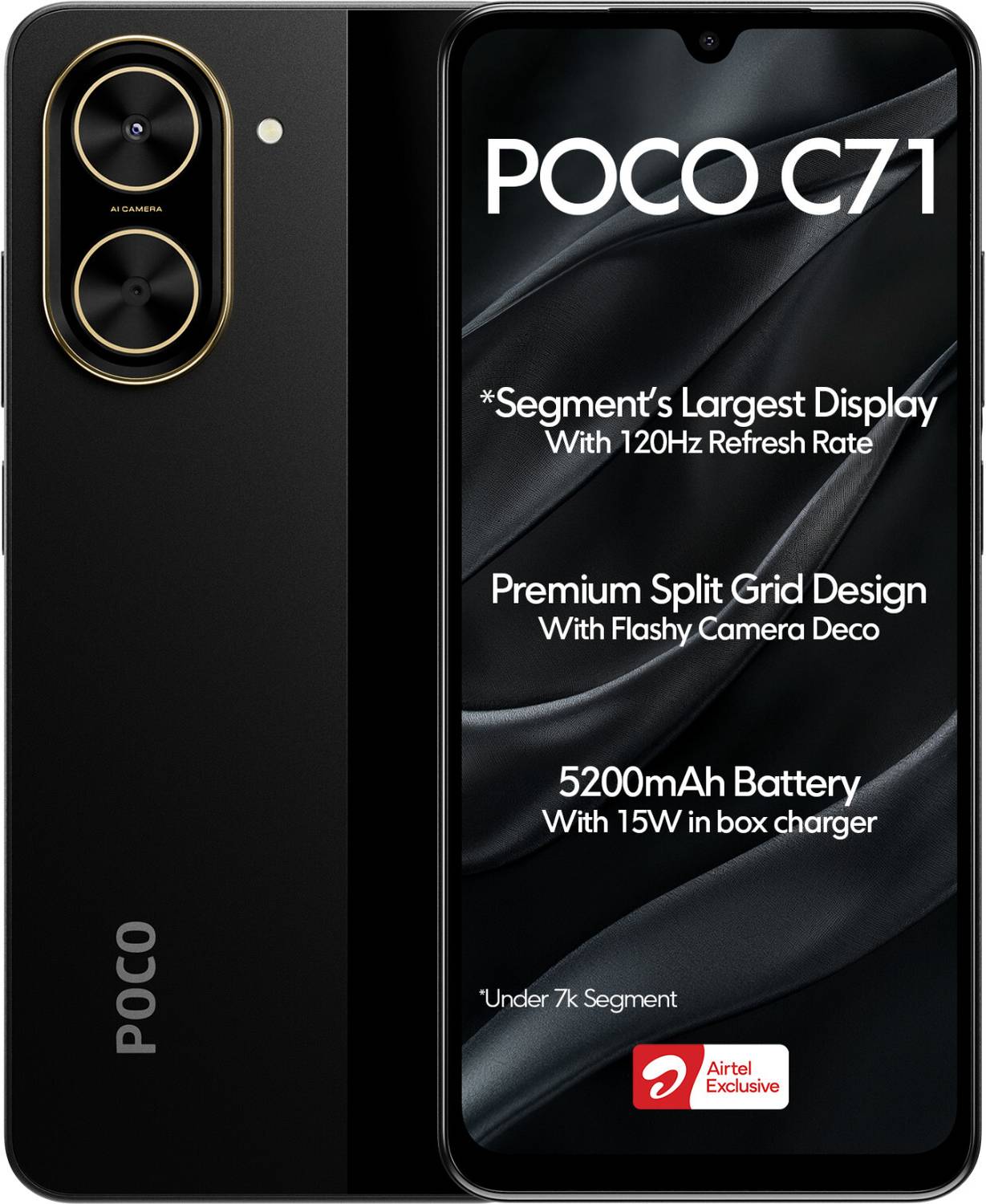POCO C71 64GB Black Airtel Prepaid - Image 2