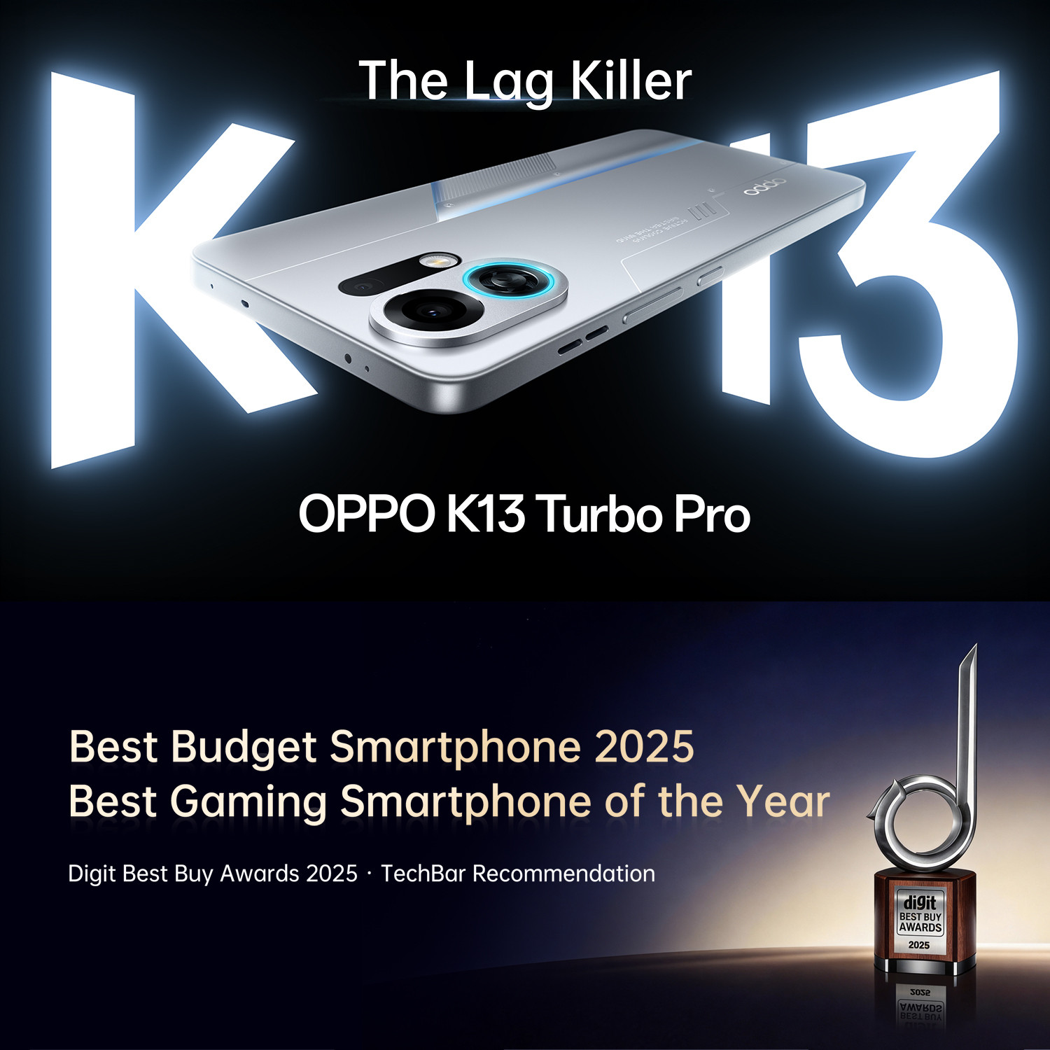 Image of OPPO K13 Turbo Pro 5G (Midnight Maverick, 256 GB)