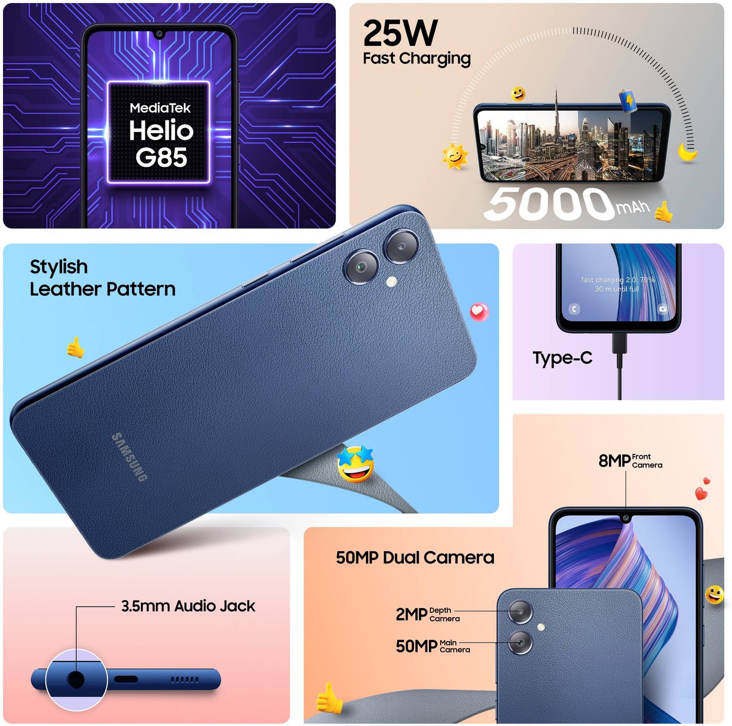 Samsung Galaxy F05 64GB Twilight Blue - Image 2