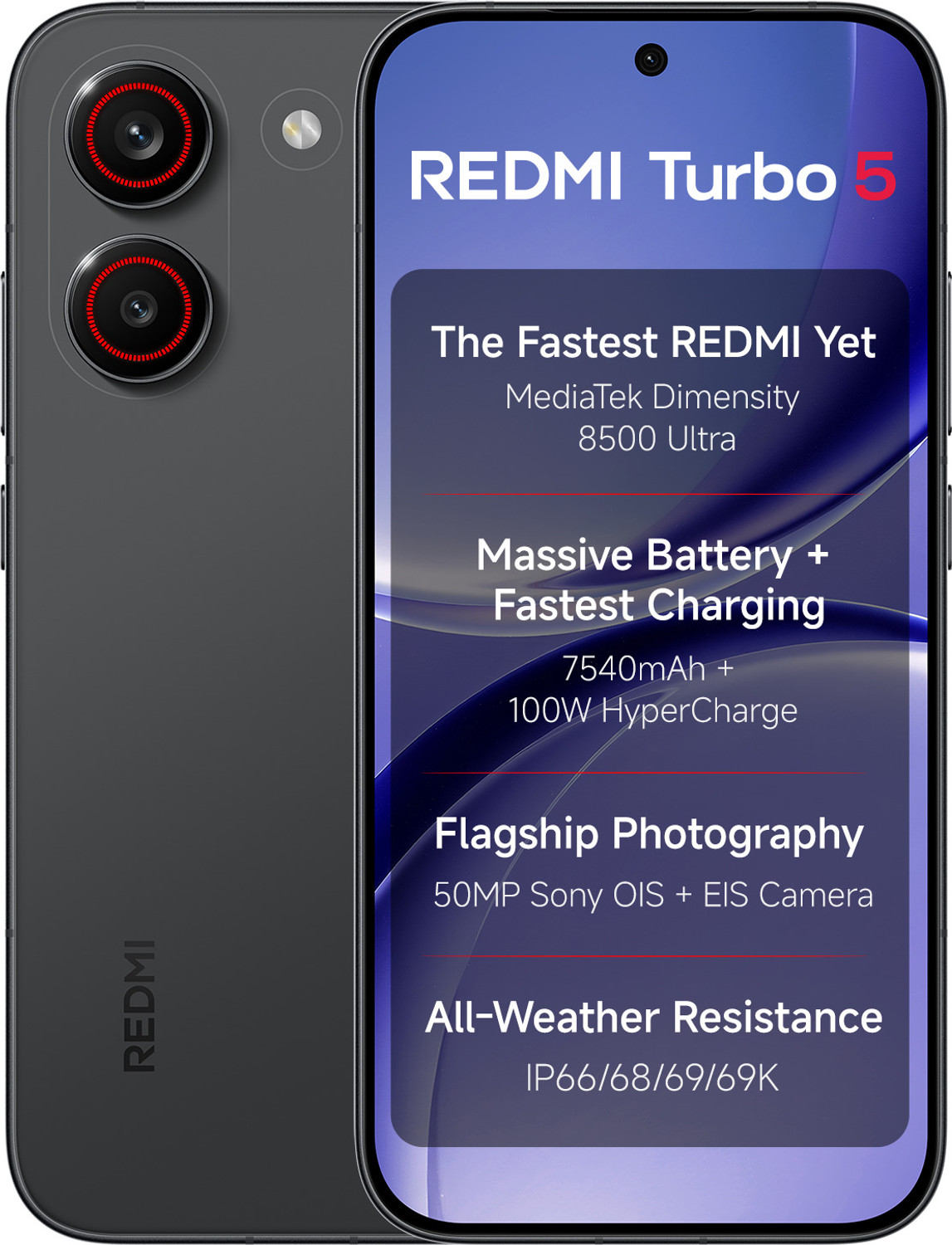Image of REDMI Turbo 5 5G (Asphalt Black, 256 GB)