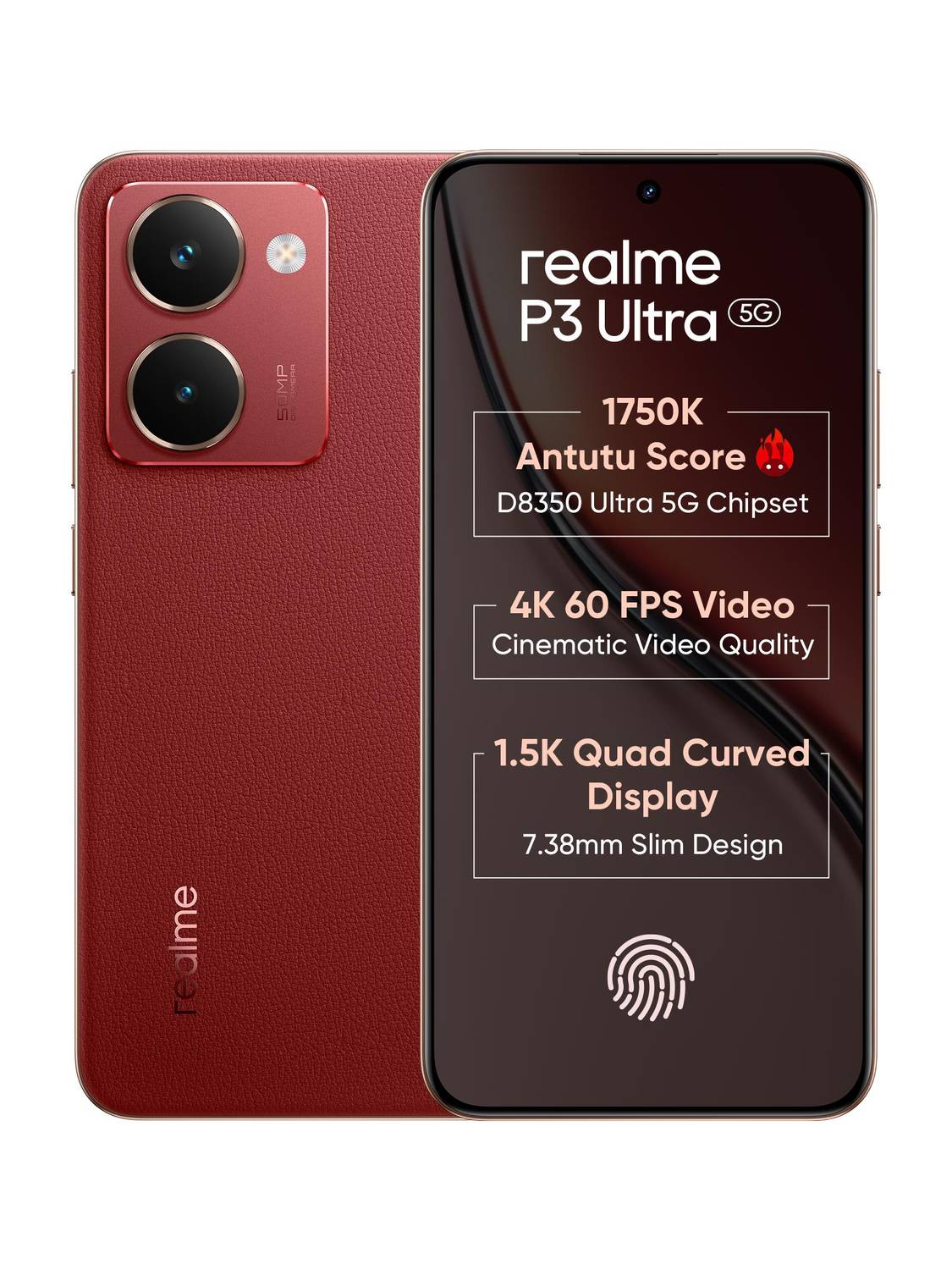 realme P3 Ultra 5G 256GB Orion Red - Image 1