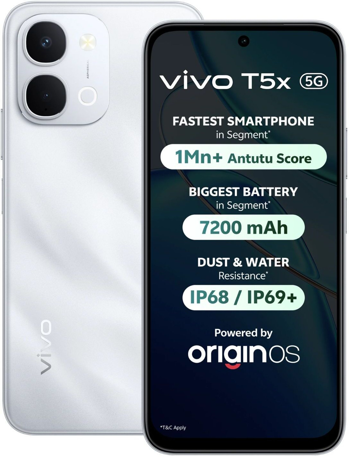 Image of vivo T5x 5G (Star Silver, 128 GB)