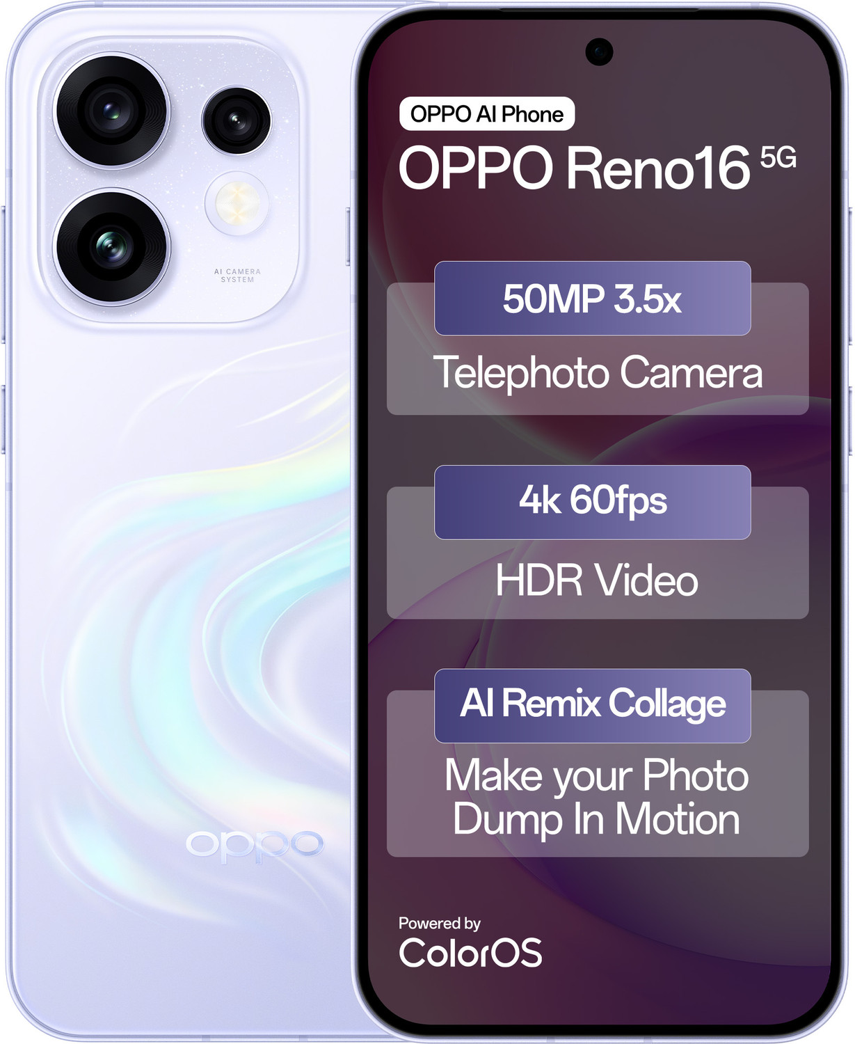 Image of OPPO Reno16 5G (Stellar Purple, 256 GB)
