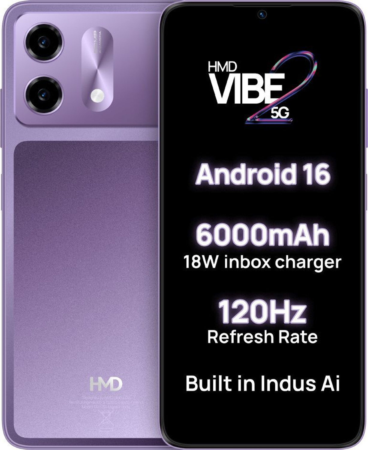 Image of HMD VIBE2 5G (Cosmic Lavender, 128 GB)