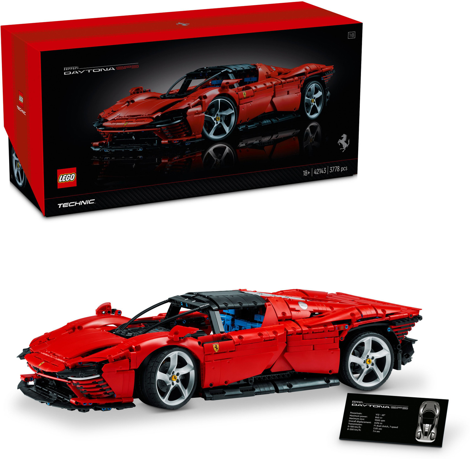 Image of LEGO Technic Ferrari Daytona SP3 42143 Building Kit (3,778 Blocks)
