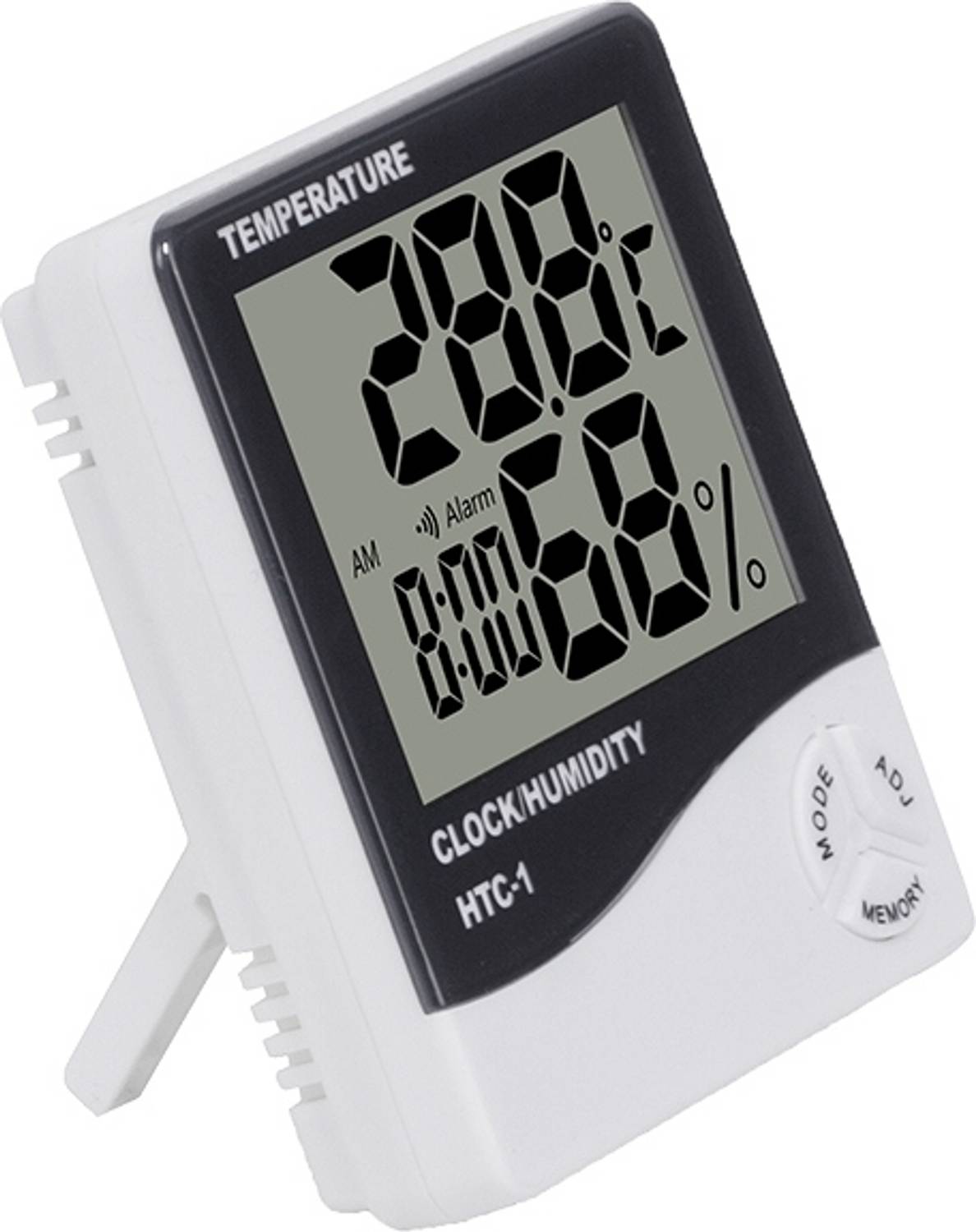 BALRAMA Hygrometer Electronic Thermo Hygro Humidity Meter Tester + Temperature Meter + Alarm Clock + Time with HTC-1 Pinless Digital Moisture Measurer