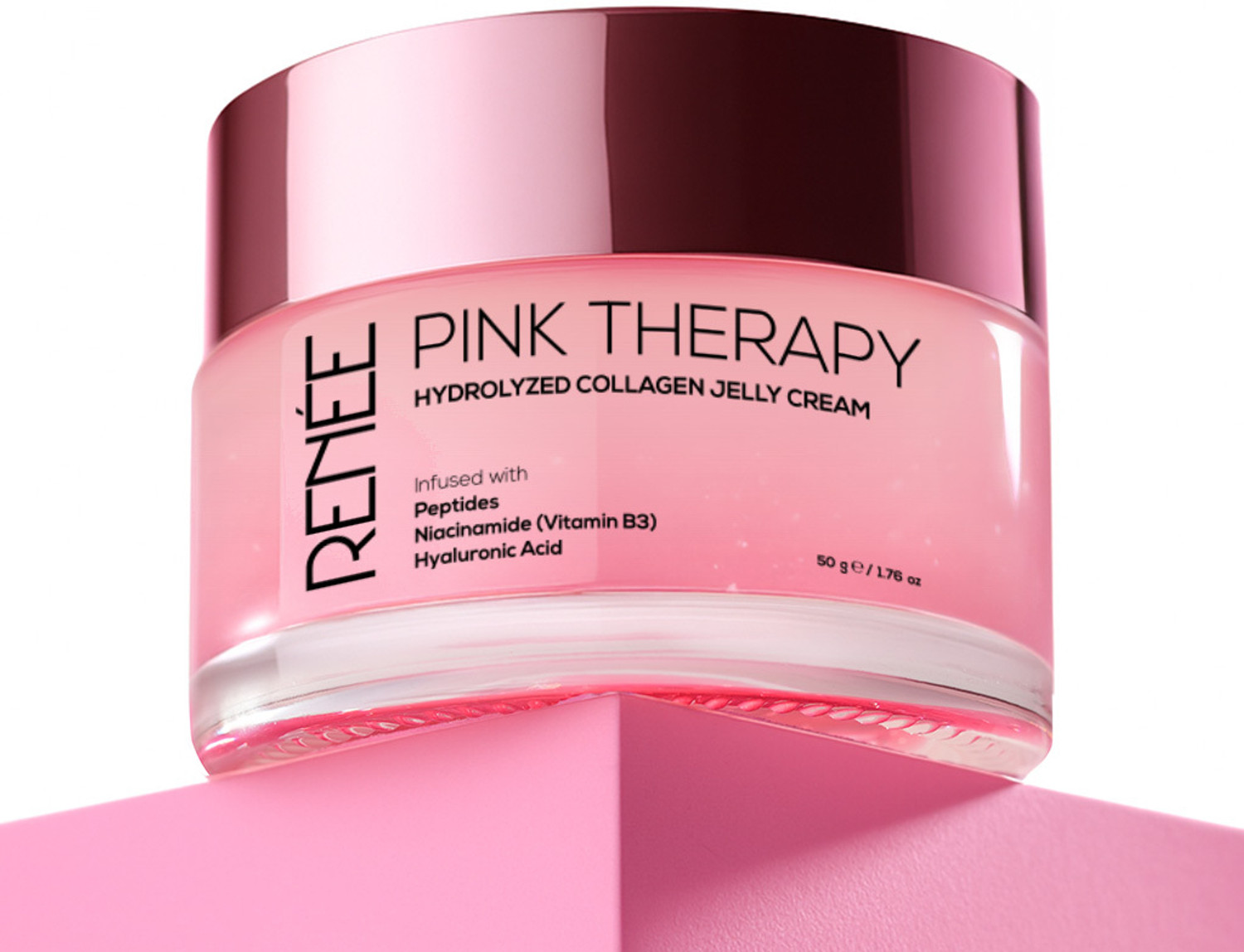 Image of Renee Pink Therapy Hydrolyzed Collagen Overnight Sleeping Jelly Mask, Plumps Skin