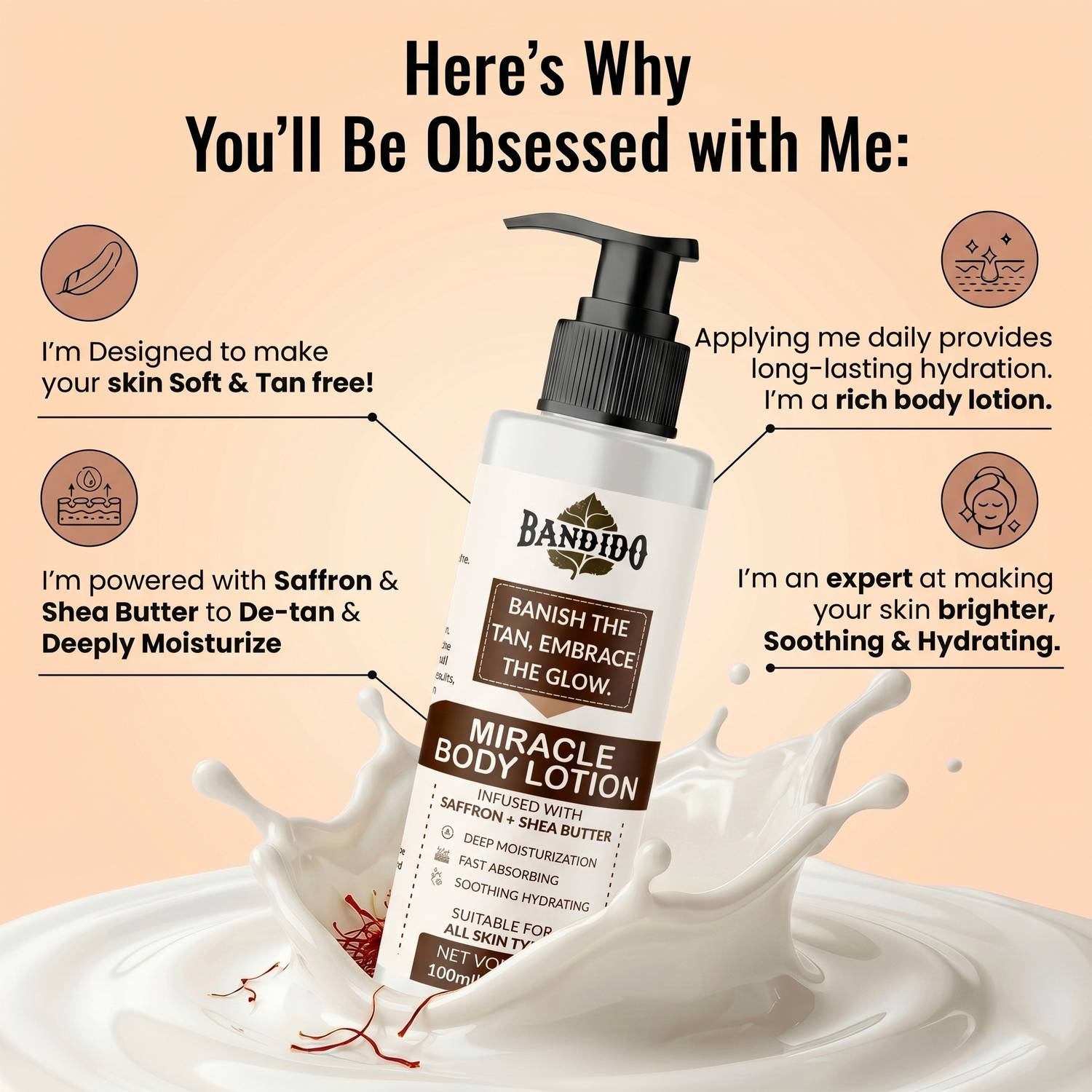 magic body lotion saffron glutathione vit b5 lactic acid BANDIDO De‑Tan Frontiers | Differential impact Size:15ml Glass Dry lips