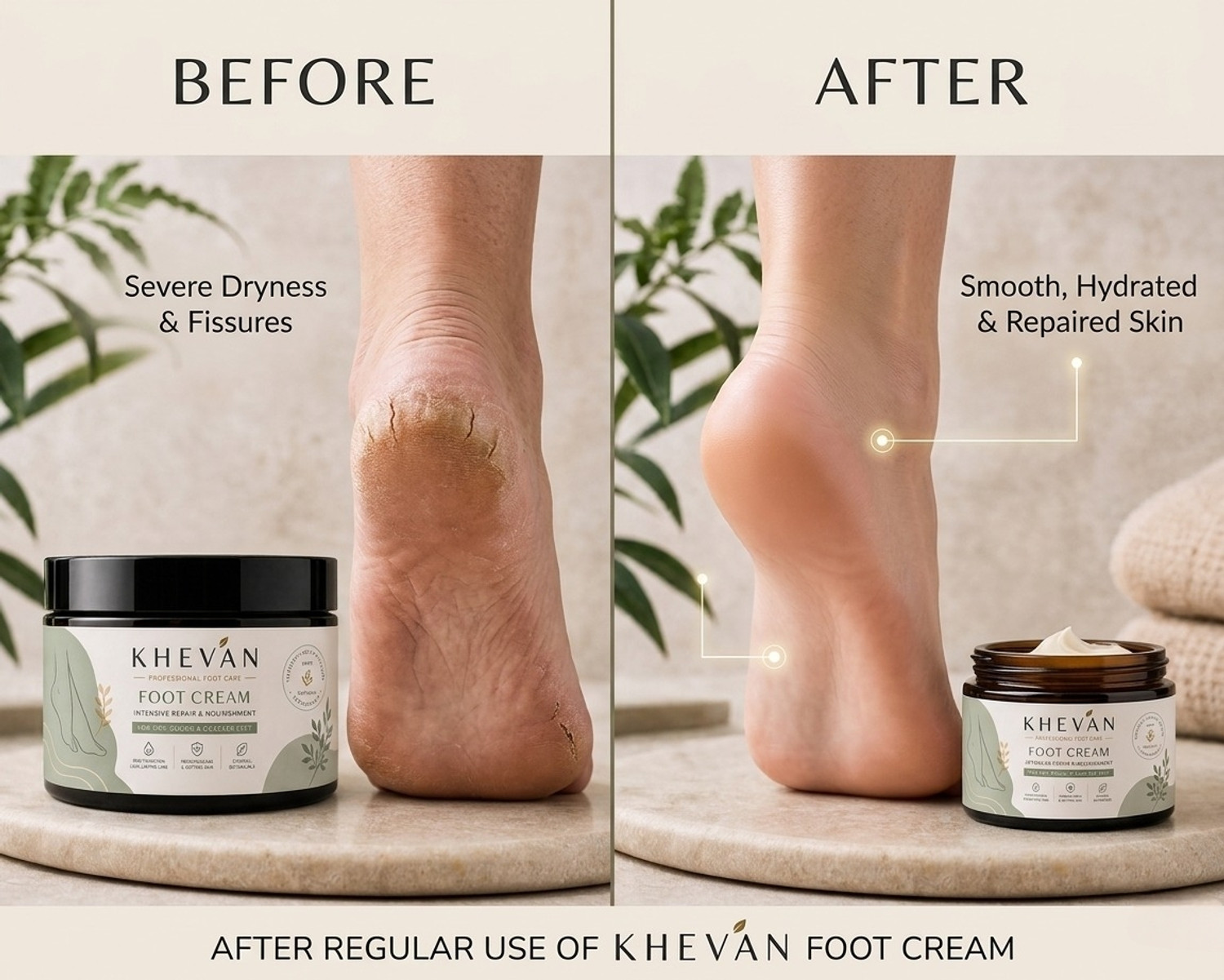 Image of Khevan Crack Heel Repair Cream | Removes Dry Skin | Deep Hydration Foot Care woman