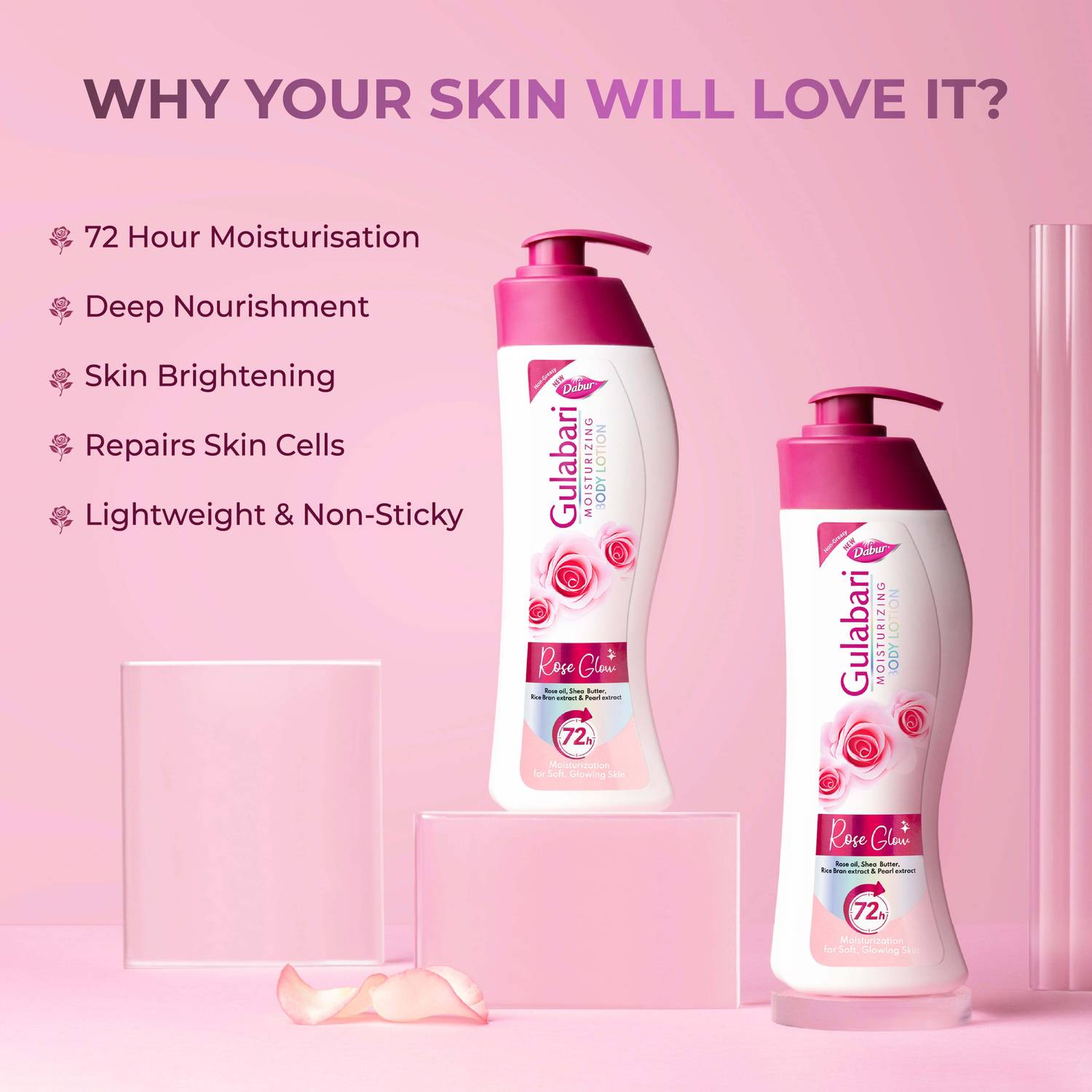 Dabur New Gulabari Lotion (800 ml)