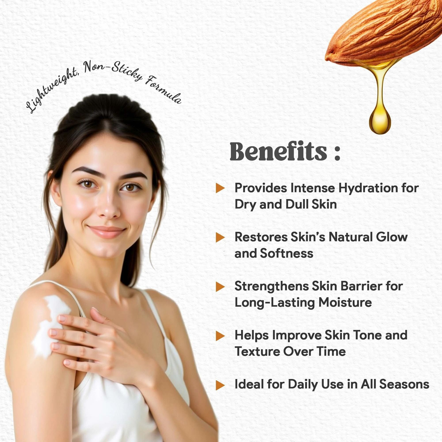 Image of LA'BANGERRY Almond & Vitamin E Body Lotion for Gentle Care Daily