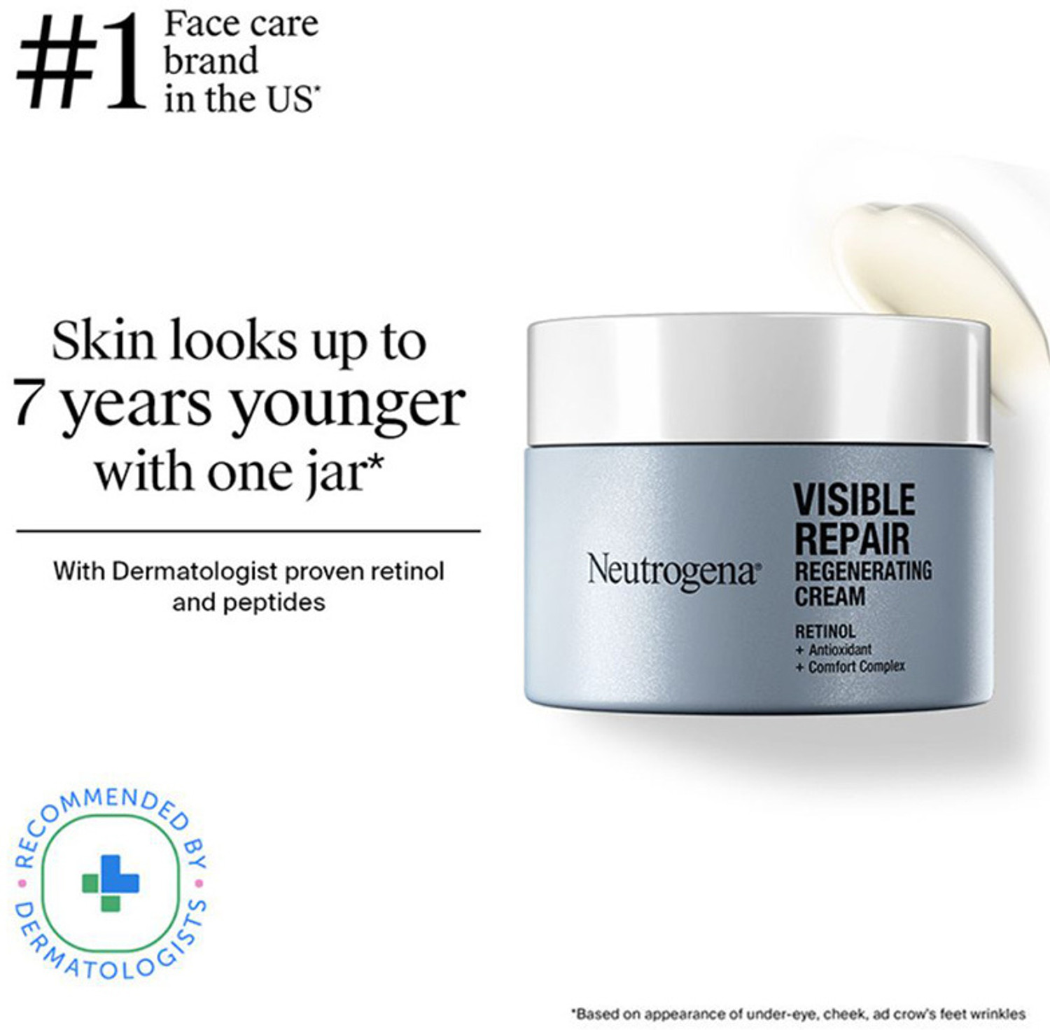 Image of NEUTROGENA Visible Repair Retinol Cream, Boost Collagen for Anti-Aging, Wrinkles, Finelines (50 g)